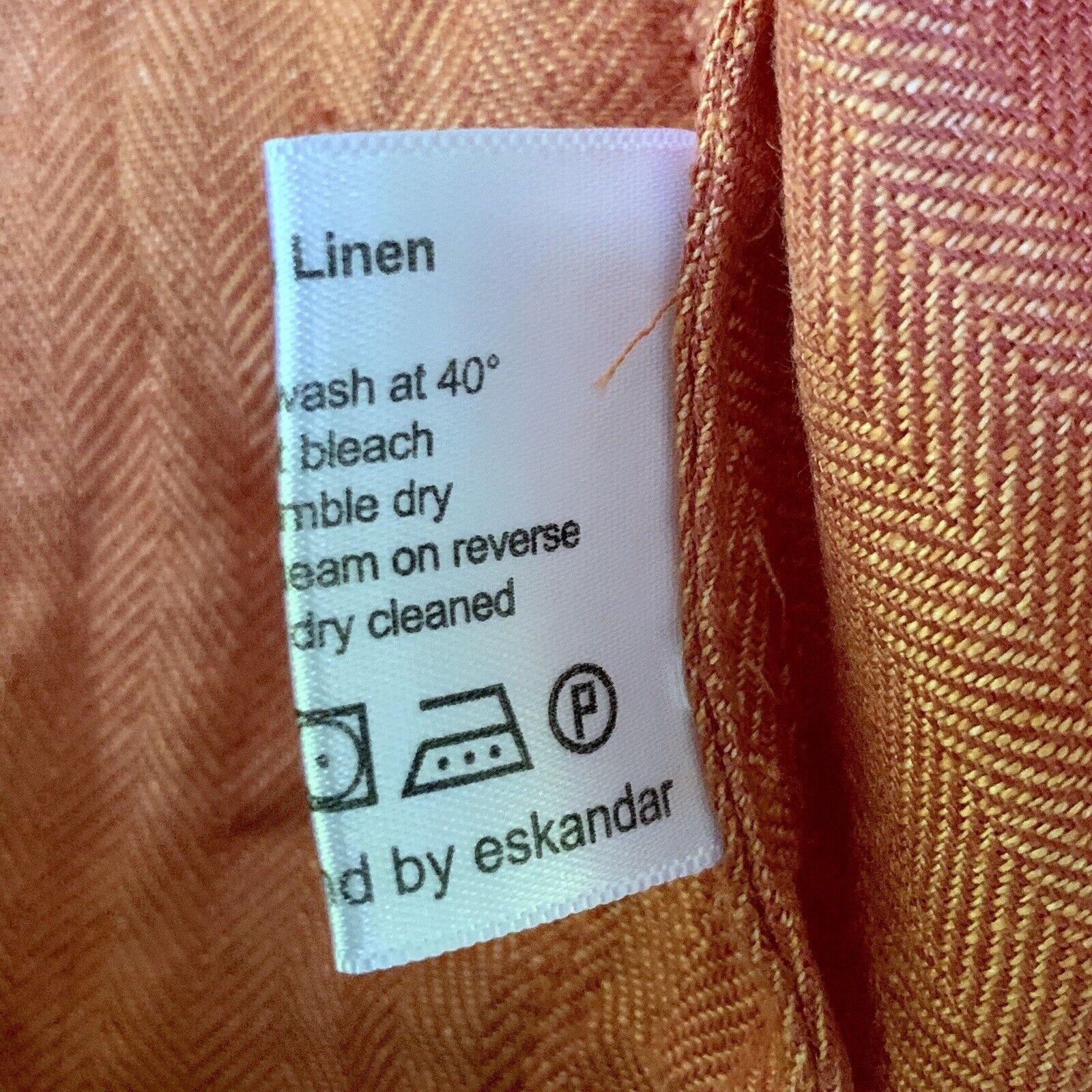 Rare ESKANDAR Smaller Front Larger Back UMBER Jacket Coat Long Plus SZ 1 LINEN For Sale 5