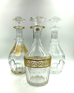 Rare Estate Baccarat Eldorado Neoclassical Style Crystal and Gold Decanter