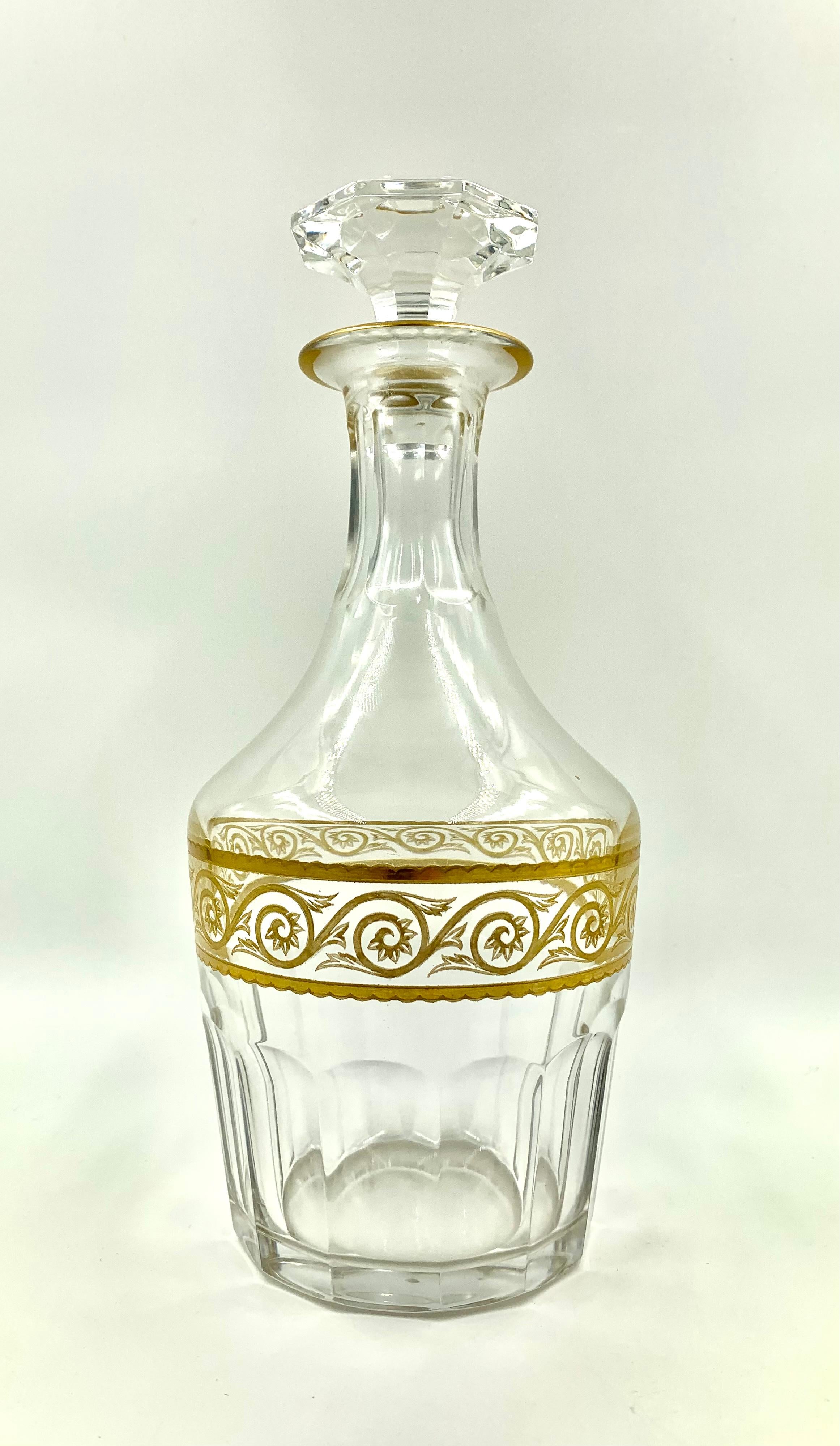 Seltene Baccarat Eldorado-Dekanter aus Kristall und Gold im neoklassischen Stil, Nachlass (Neoklassisch) im Angebot