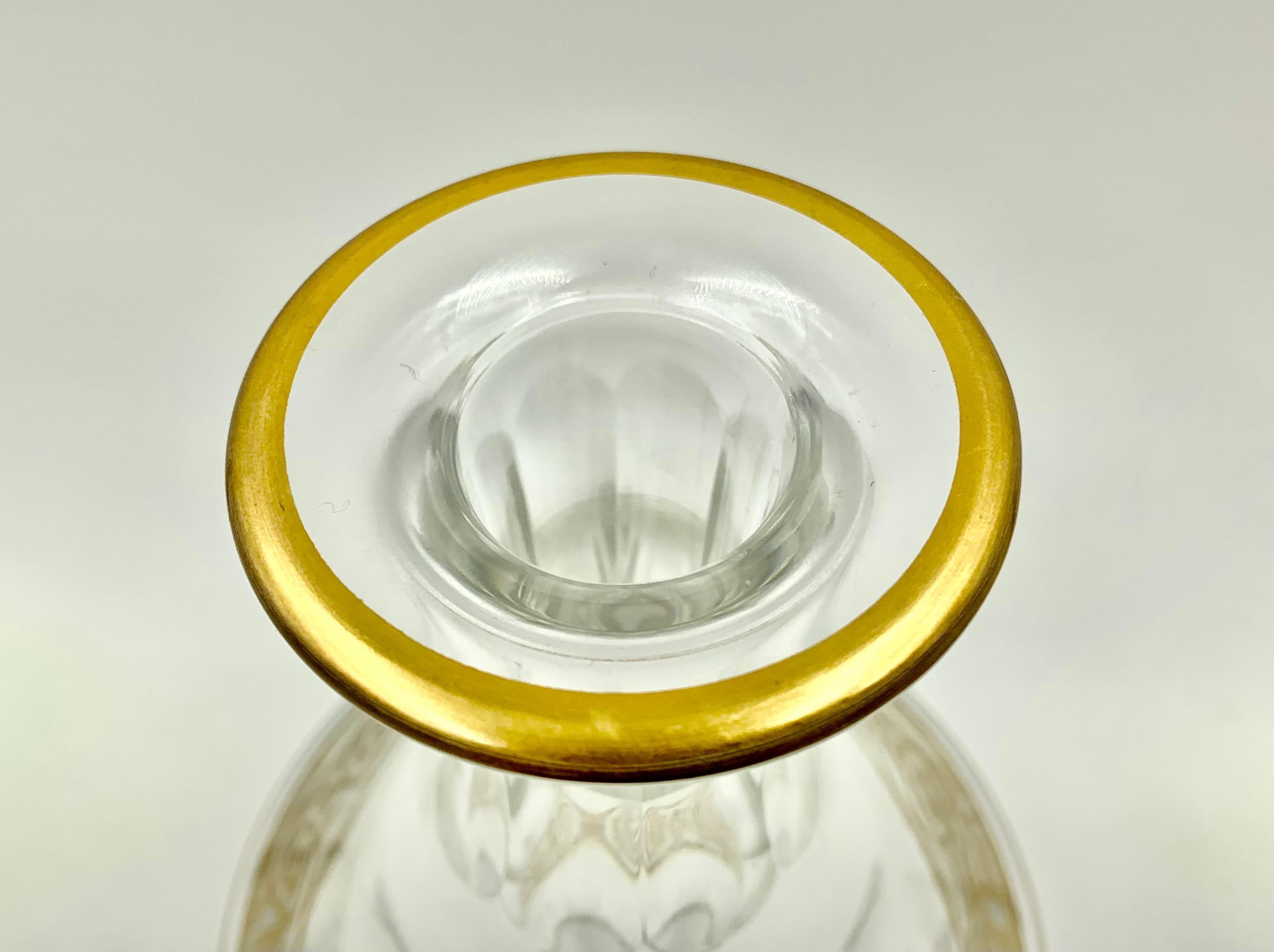 Seltene Baccarat Eldorado-Dekanter aus Kristall und Gold im neoklassischen Stil, Nachlass im Zustand „Gut“ im Angebot in New York, NY