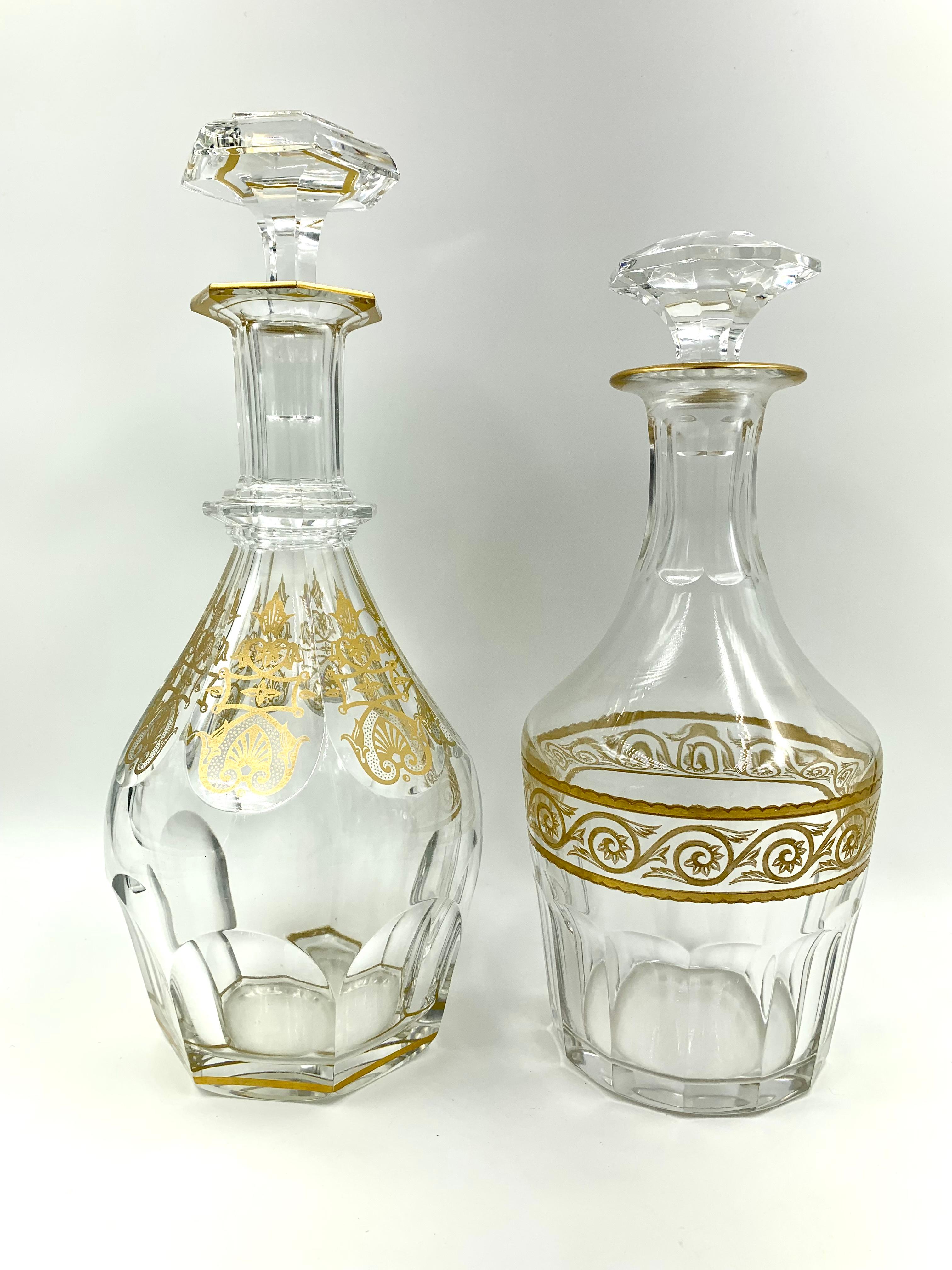 Seltene Baccarat Eldorado-Dekanter aus Kristall und Gold im neoklassischen Stil, Nachlass im Angebot 3