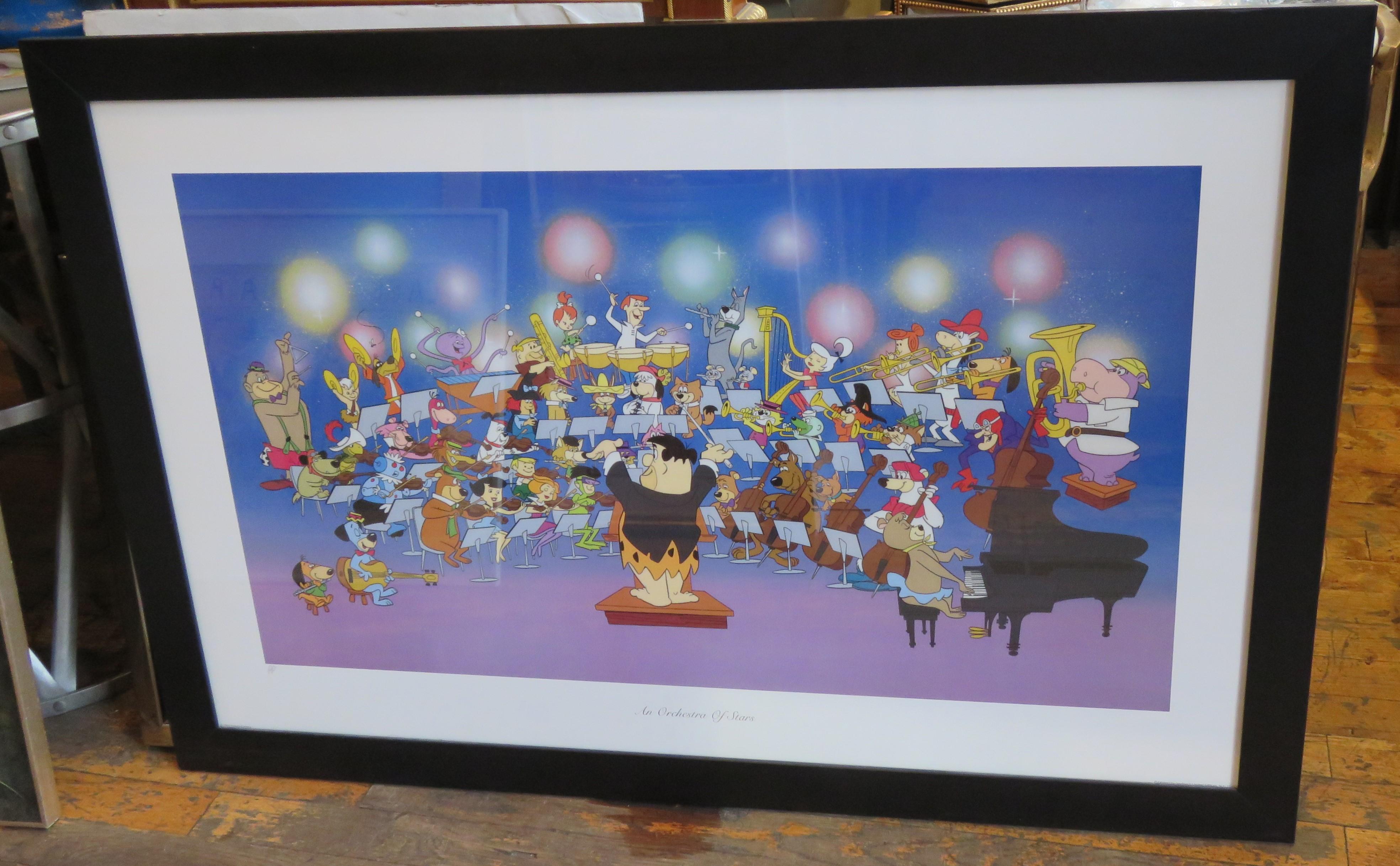 The Following Item we are Offering is A Rare Large DELUXE PRINTERS PROOF Pop Art Serigraph of World Renowned Cartoonists Bill Hanna and Joe Barbera Flinstones and the Jetsons!! Labeled PP Lower Bottom. Beautifully done with very Fine Detail. Titled