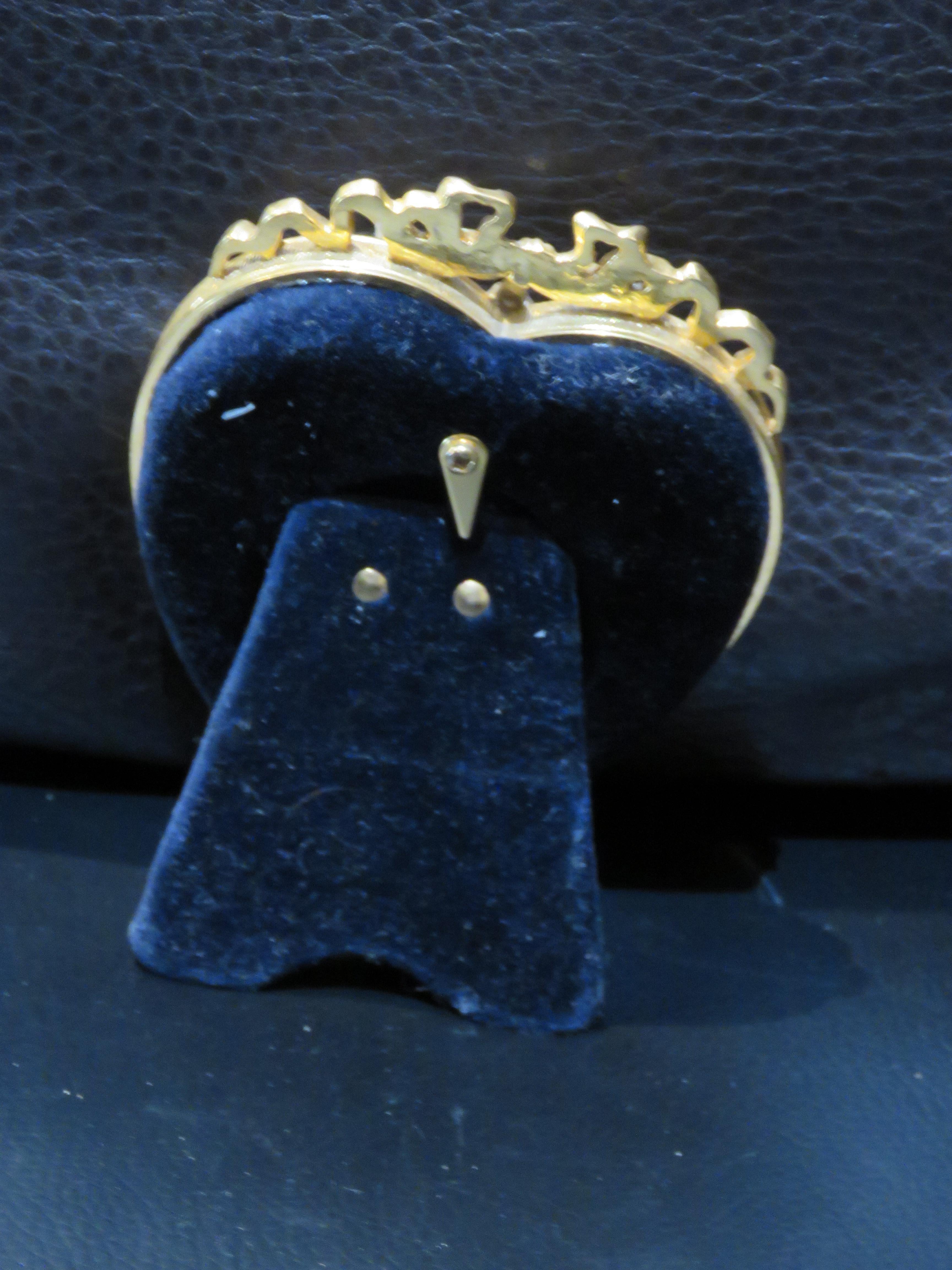 Seltene Estate Gelb Emaille 24CT Gold Platte England Herz Miniatur Fotorahmen im Zustand „Gut“ im Angebot in New York, NY