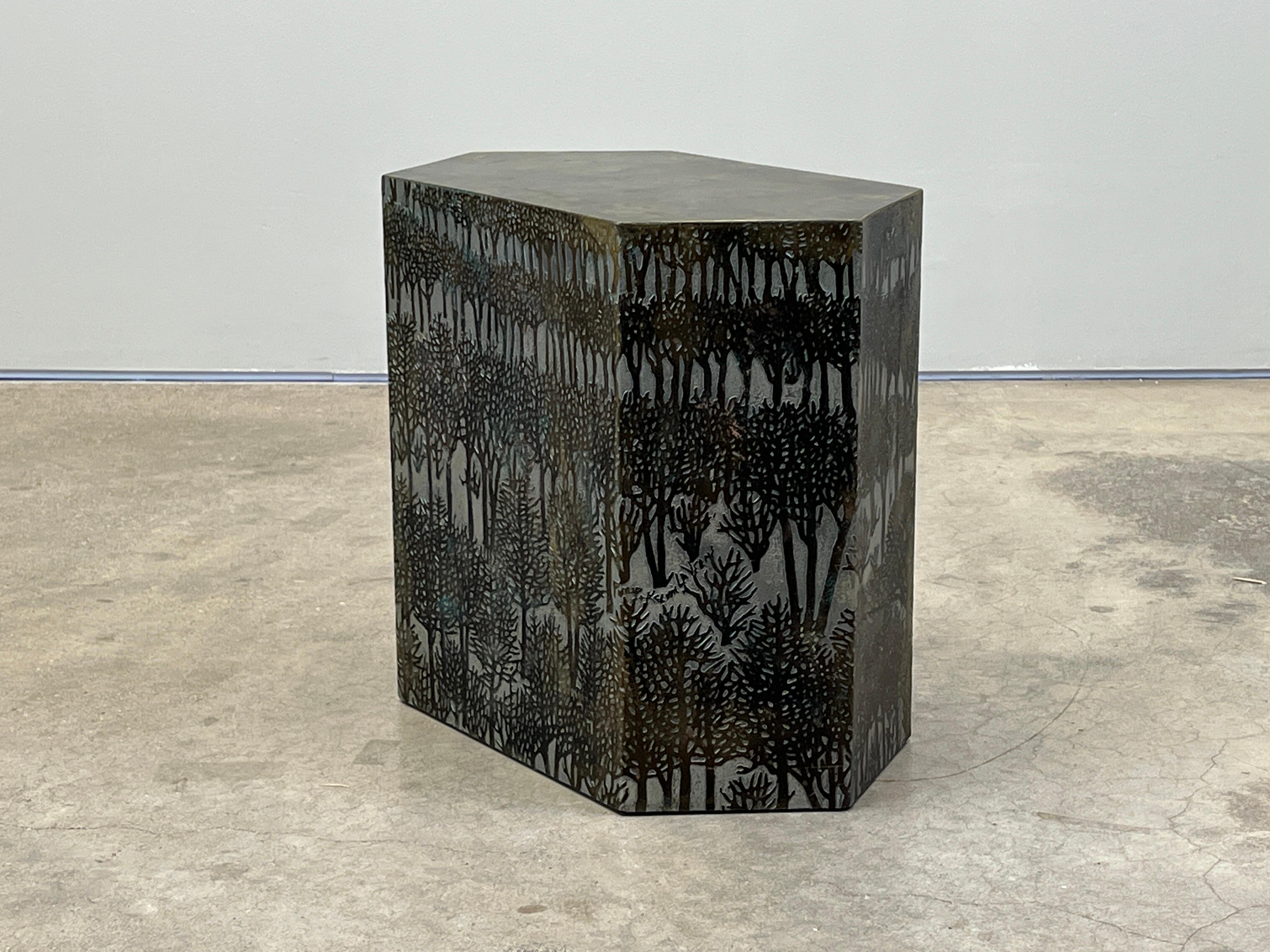 Rare Eternal Forest Side Table by Philip and Kelvin Laverne In Good Condition In Dallas, TX