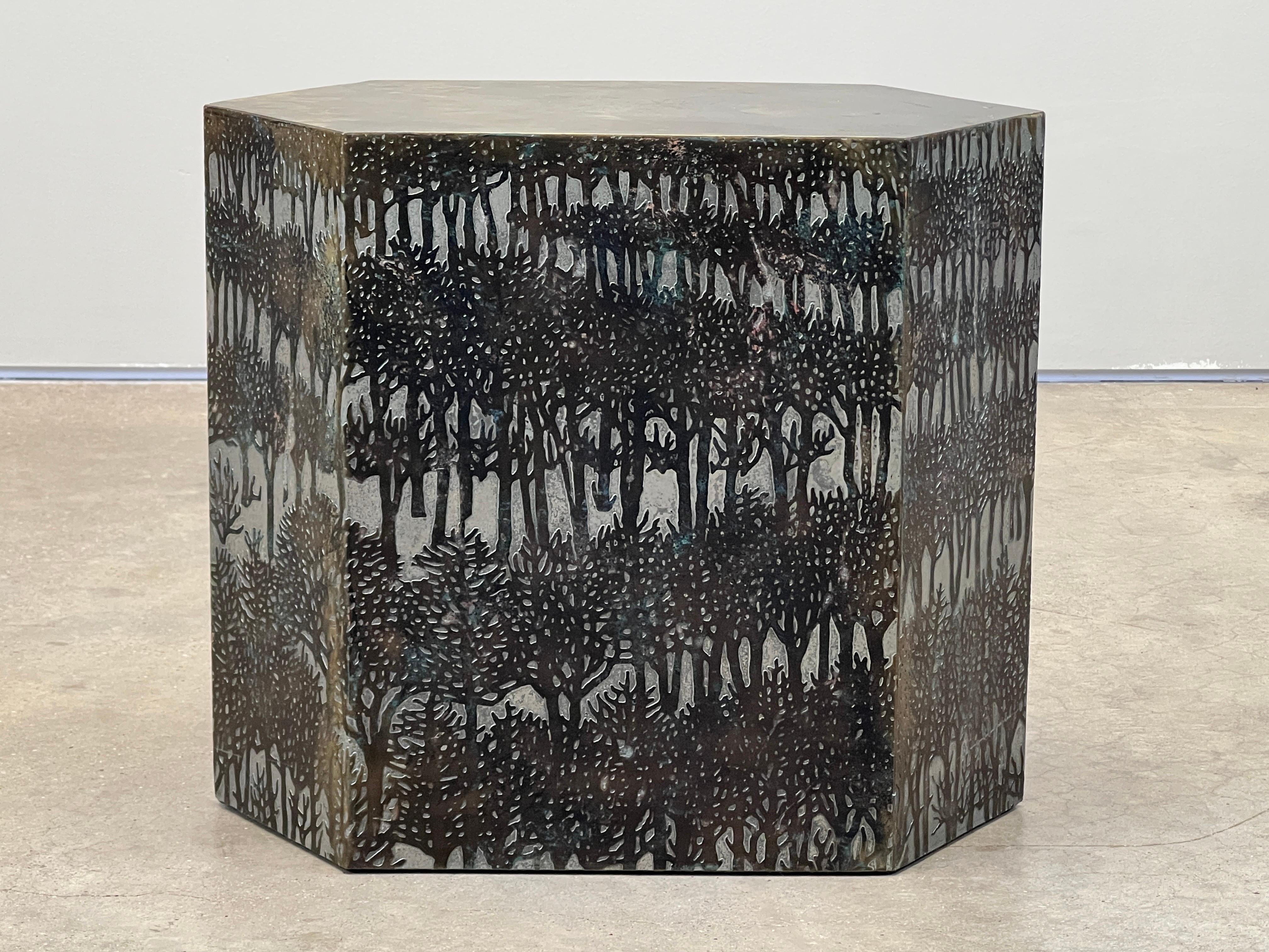 Bronze Rare Eternal Forest Side Table by Philip and Kelvin Laverne