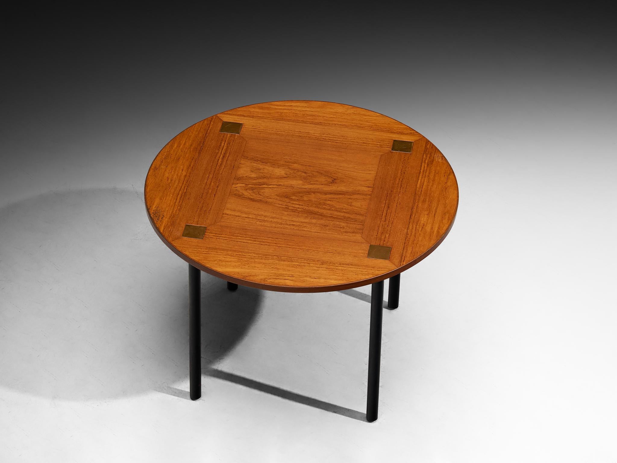 Ettore Sottsass for Poltronova, dining table, teak, lacquered steel, bronze, Tuscany, Italy, 1959

Designed by Ettore Sottsass for Poltronova, this table was part of a limited-edition collection characterized by small-batch, artisanal craftsmanship.