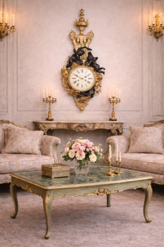 Raro orologio francese di cartello Eugene Bagues in bronzo scuro e brillante con putti