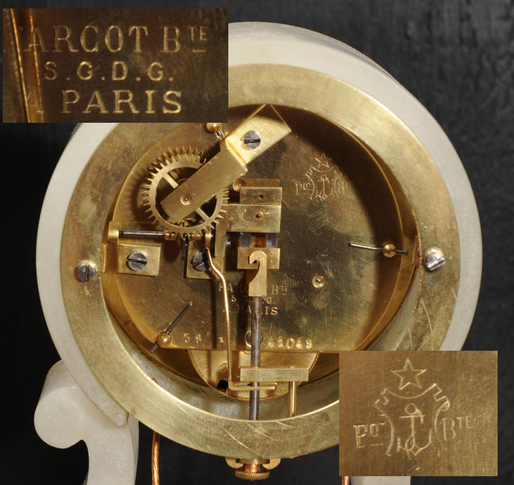 Rare Eugéne Farcot Maiden on a Swing Boudoir Antique French Clock 6