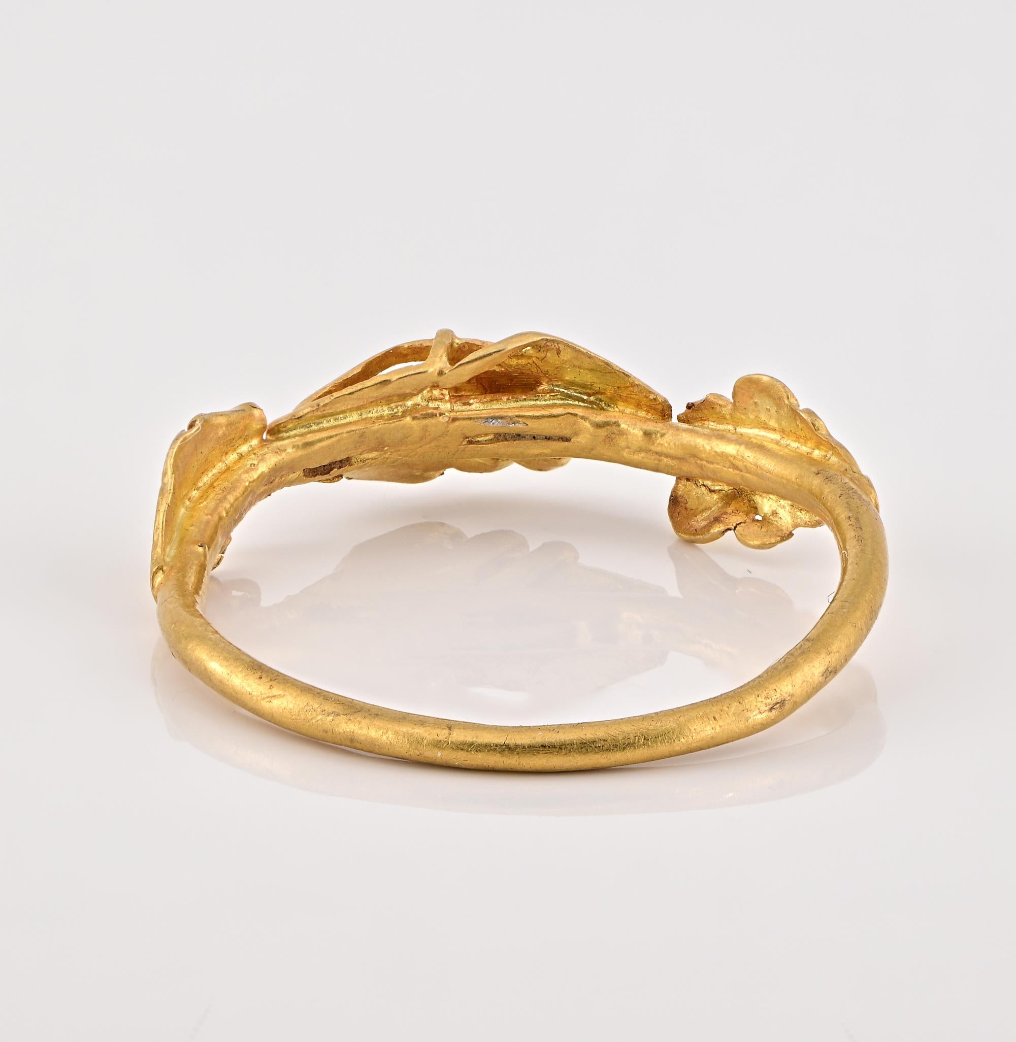Rare European 14th/15th Century 22/24 Kt Fede Ring For Sale 5