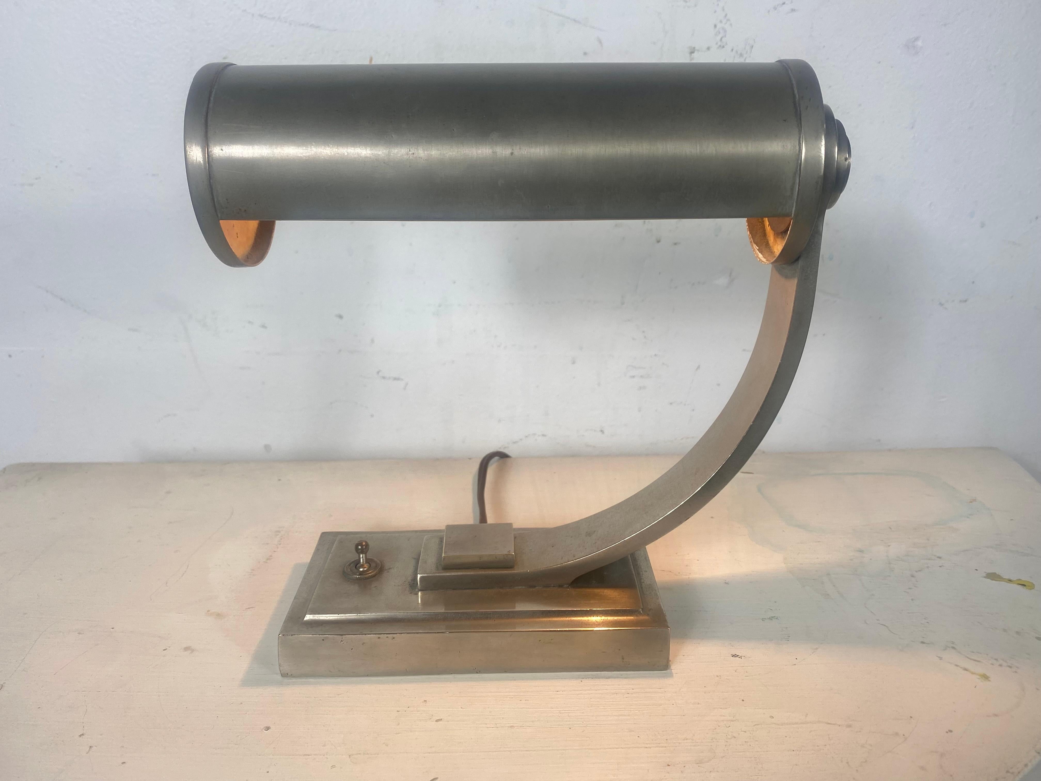 Mid-20th Century Rare Example, Bauhaus / Art Deco Desk Lamp Designed by Gilbert Rohde For Sale