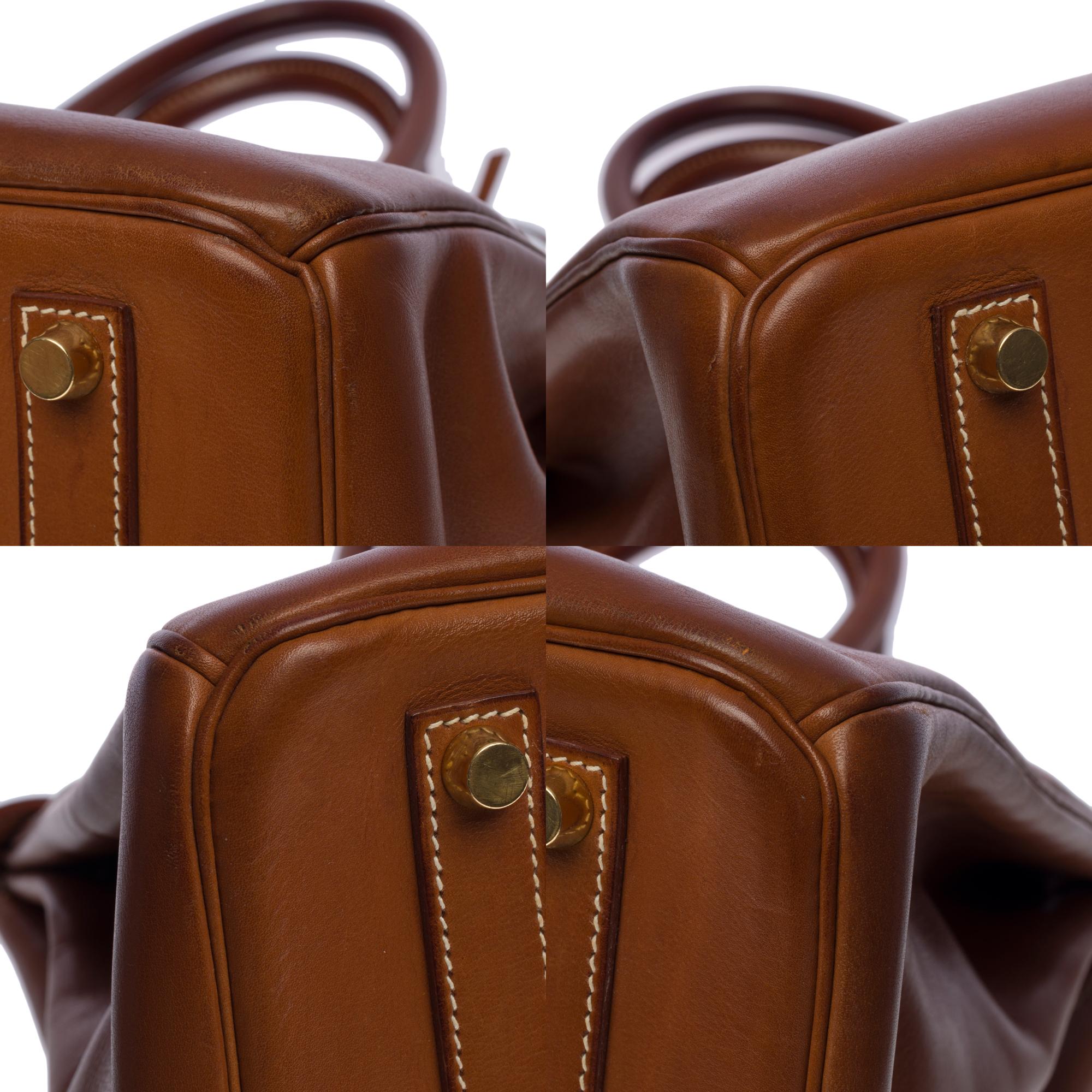 Rare & Exceptional Hermès Birkin 35 handbag in Gold Barenia leather, GHW 2