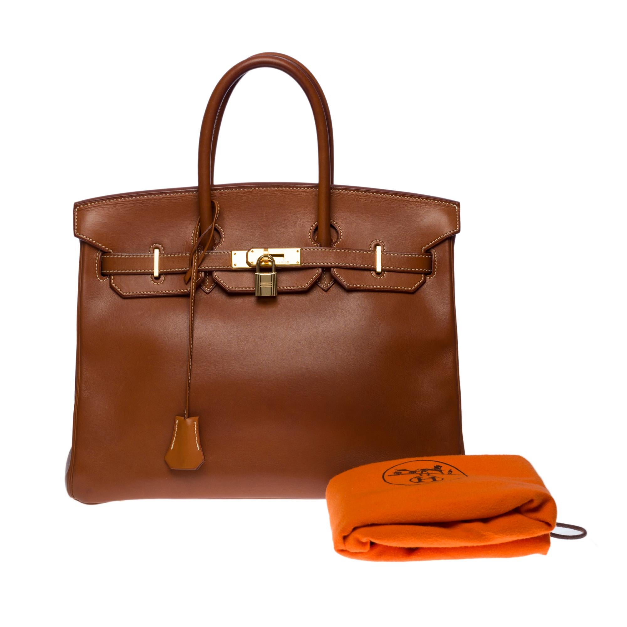 Rare & Exceptional Hermès Birkin 35 handbag in Gold Barenia leather, GHW 3