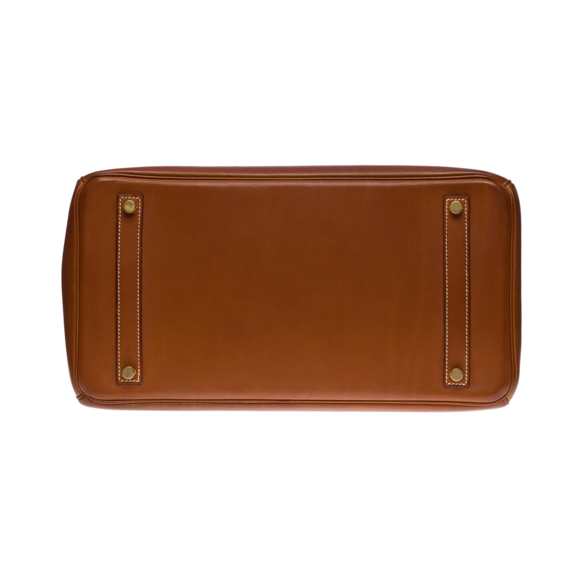 Rare & Exceptional Hermès Birkin 35 handbag in Gold Barenia leather, GHW 1