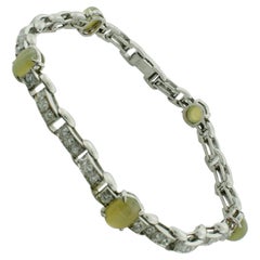 Rare & Exceptional: Wasslikoff Cat’s Eye & Diamond Platinum Bracelet Circa 1940