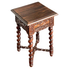 Rare & Exclusive Antique Dutch Colonial Coromandel Wooden End or Side Table