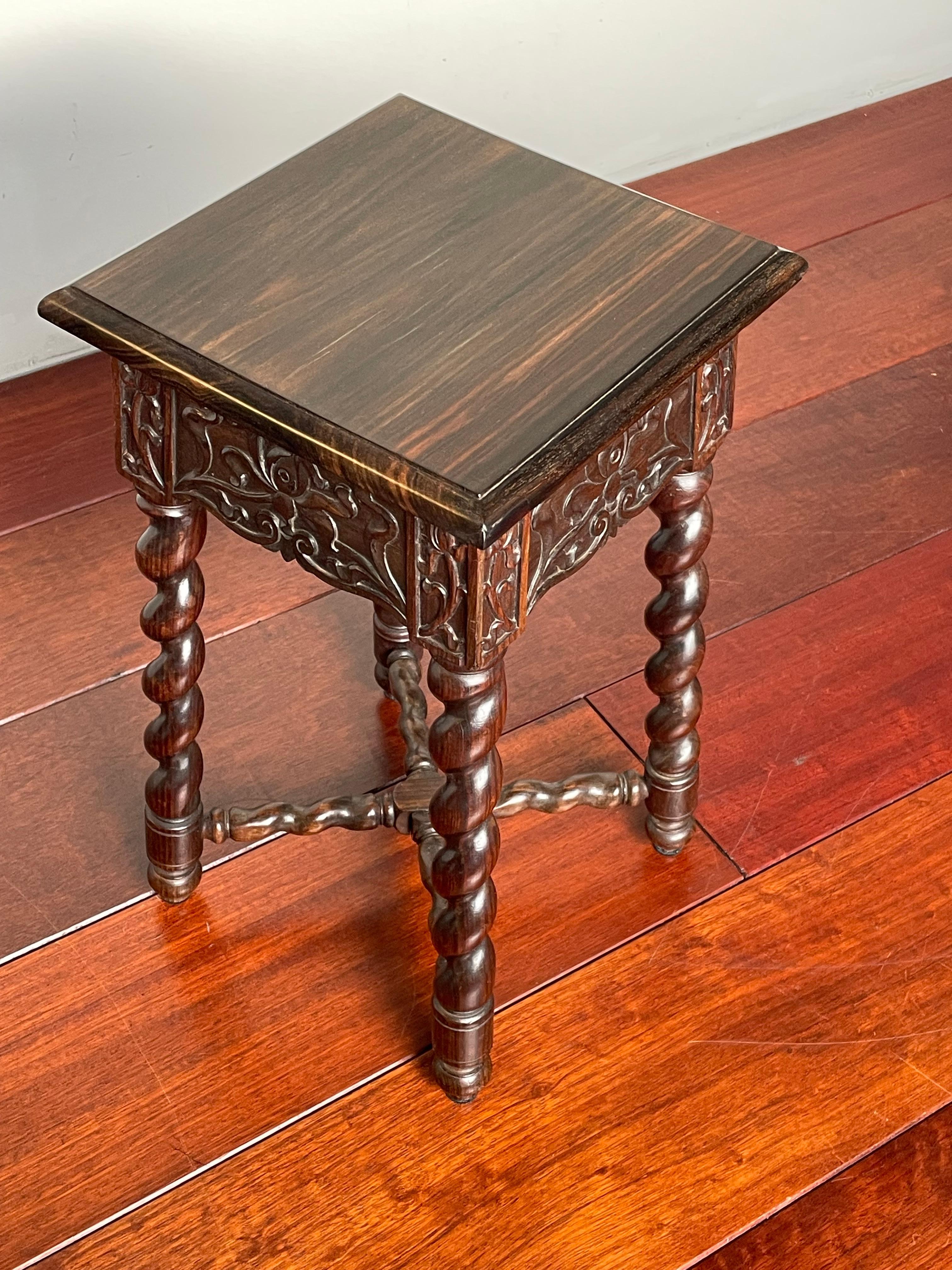 Rare & Exclusive Antique Dutch Colonial Coromandel Wooden End or Side Table 4