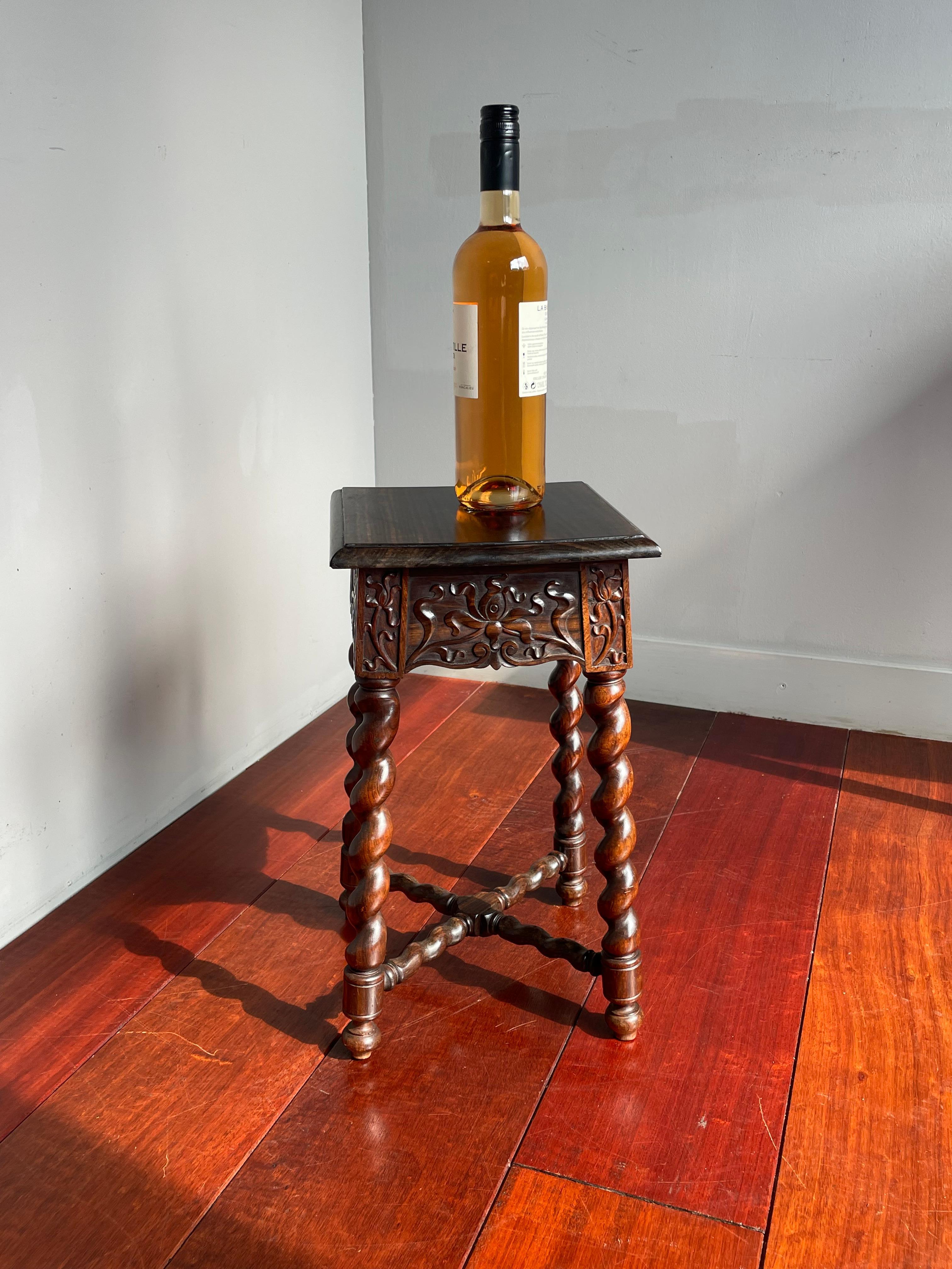 Rare & Exclusive Antique Dutch Colonial Coromandel Wooden End or Side Table 7