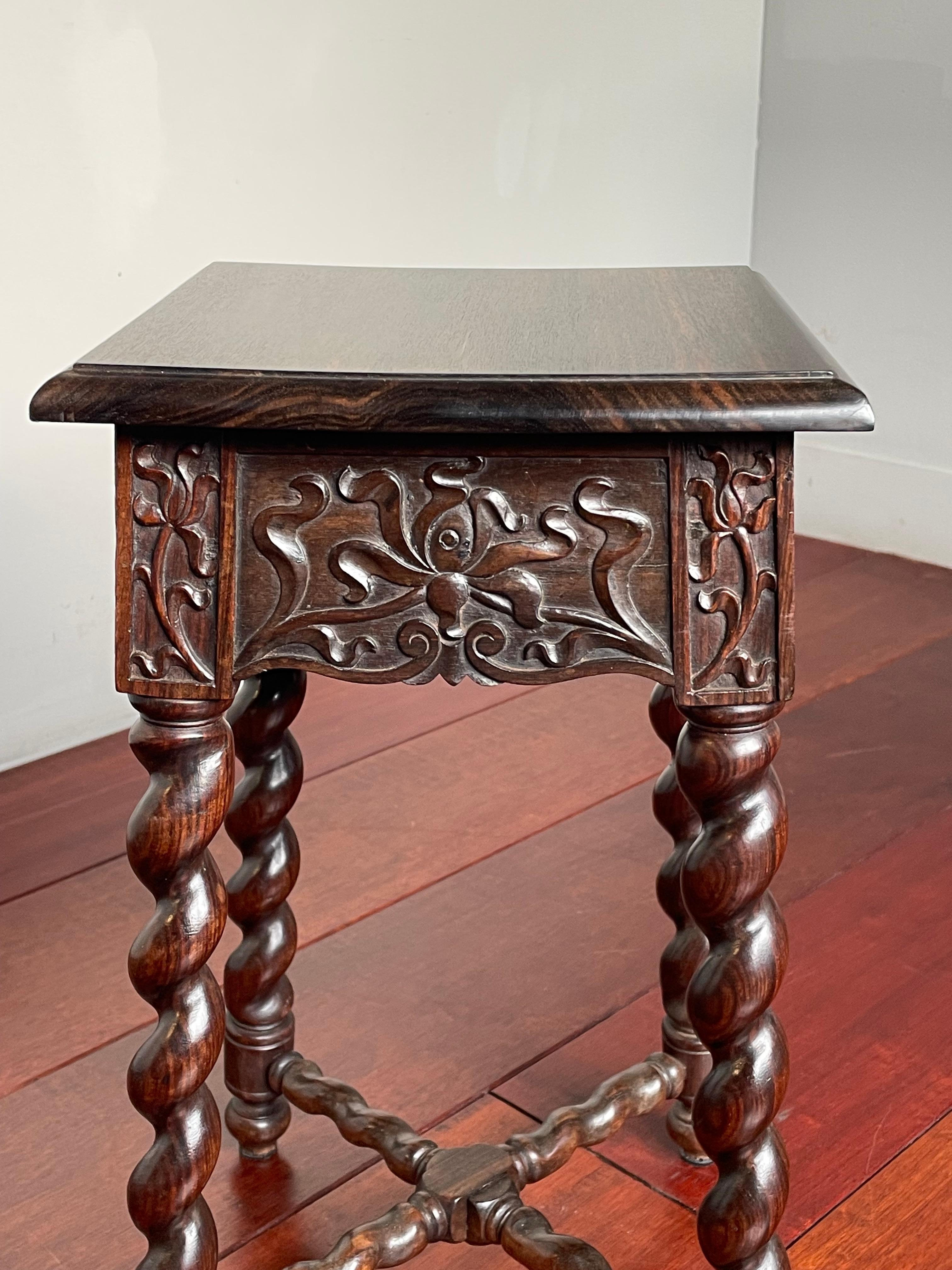 Rare & Exclusive Antique Dutch Colonial Coromandel Wooden End or Side Table 1