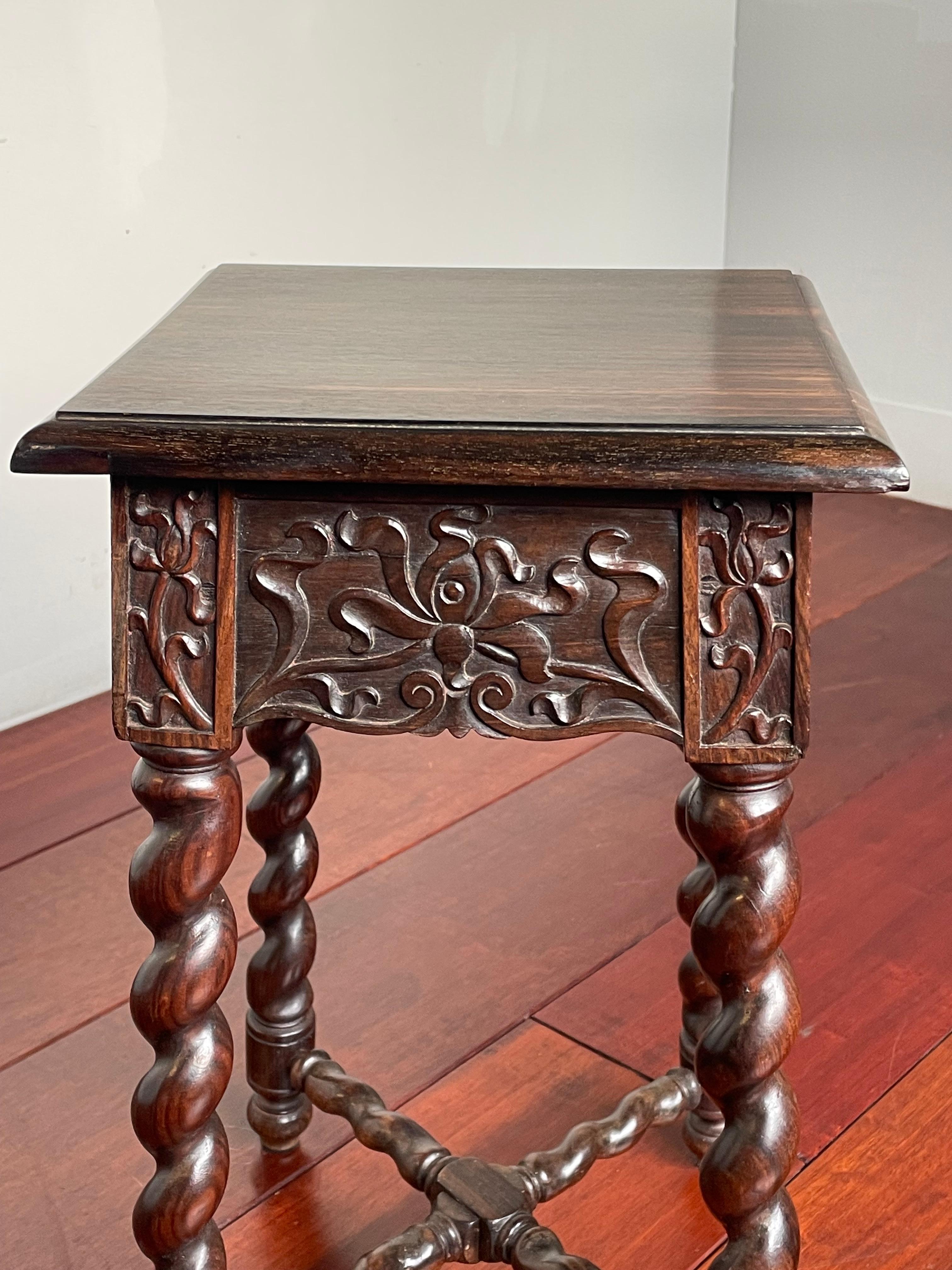 Iron Rare & Exclusive Antique Dutch Colonial Coromandel Wooden End or Side Table