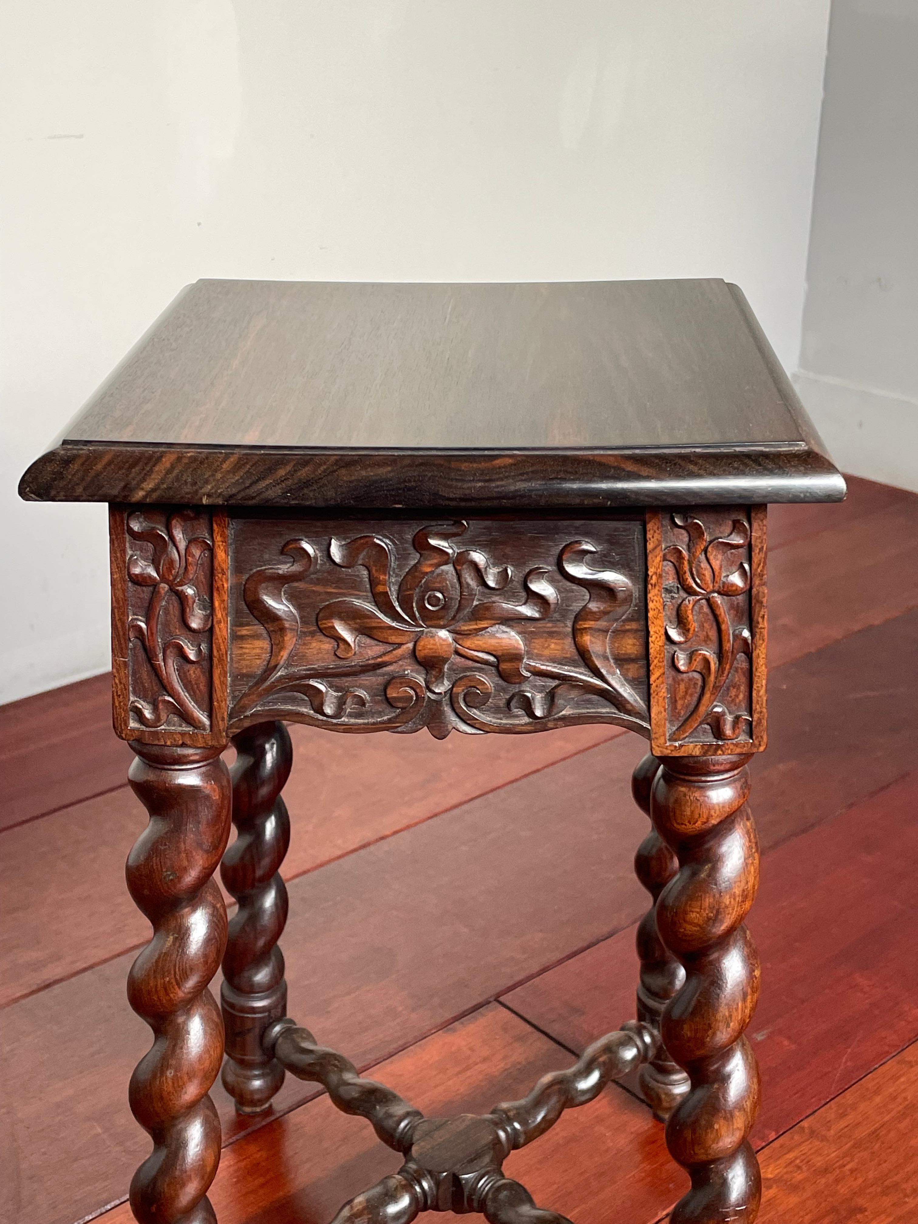 Rare & Exclusive Antique Dutch Colonial Coromandel Wooden End or Side Table 2