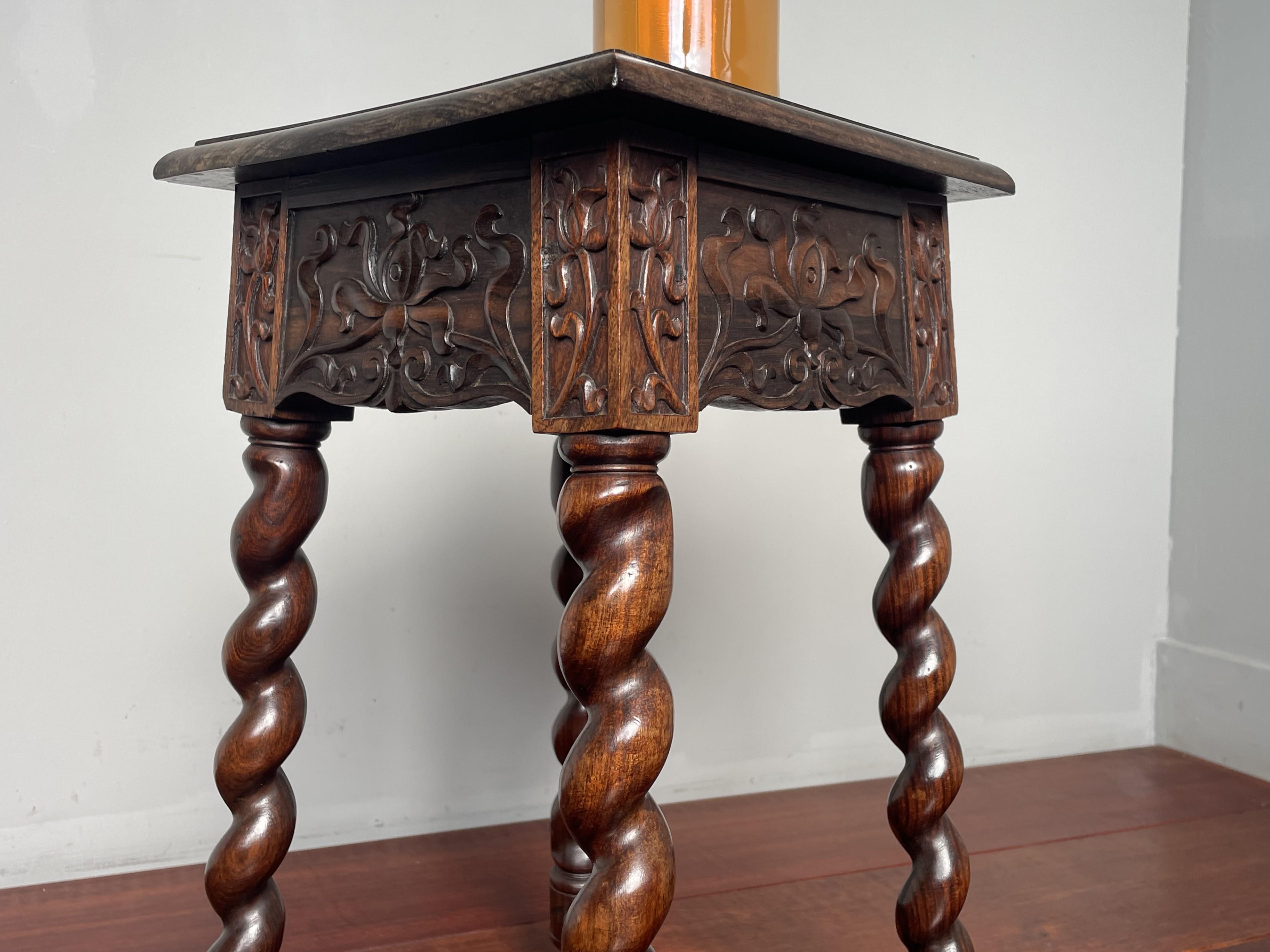 Rare & Exclusive Antique Dutch Colonial Coromandel Wooden End or Side Table 9