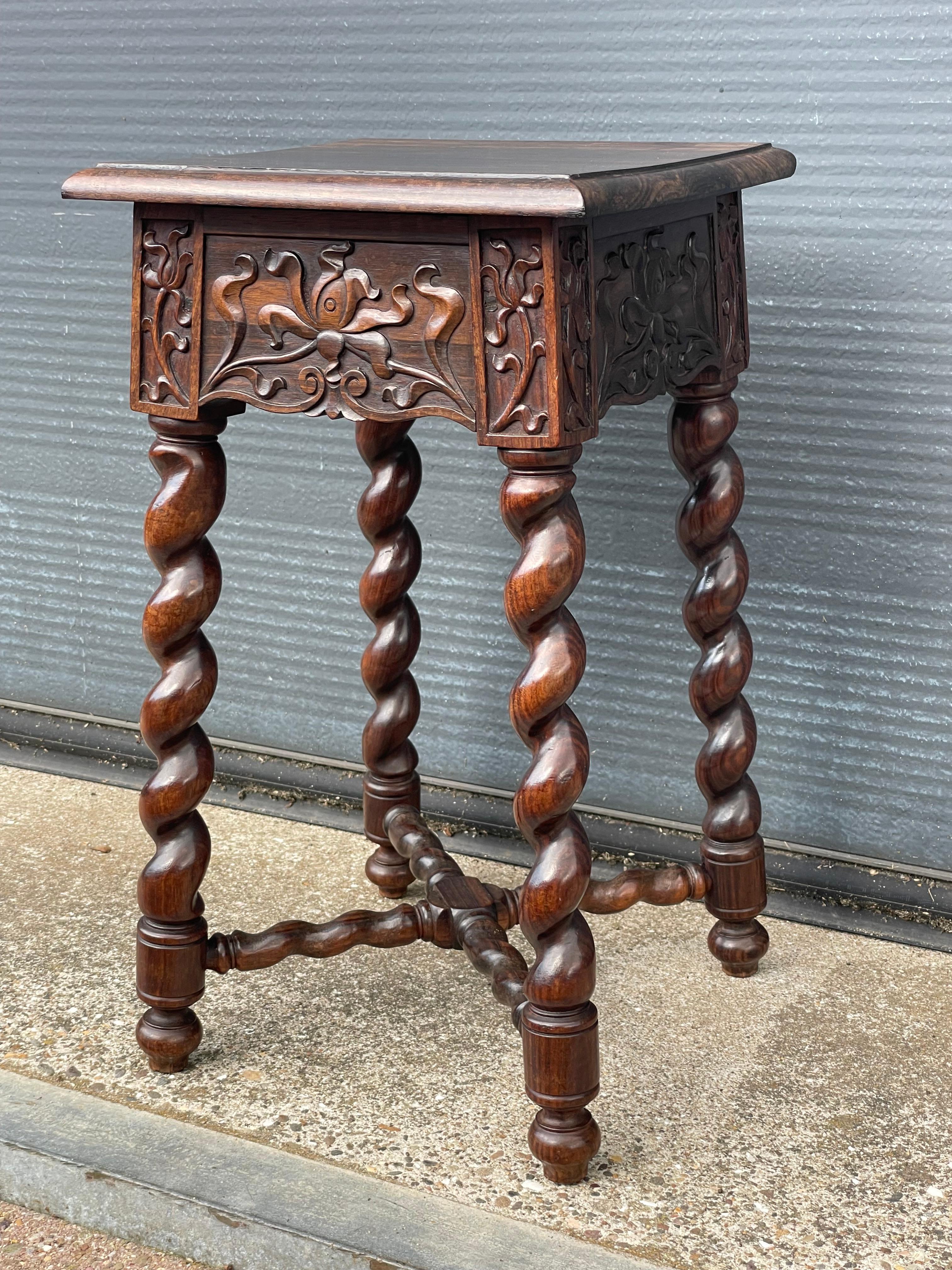Rare & Exclusive Antique Dutch Colonial Coromandel Wooden End or Side Table 10