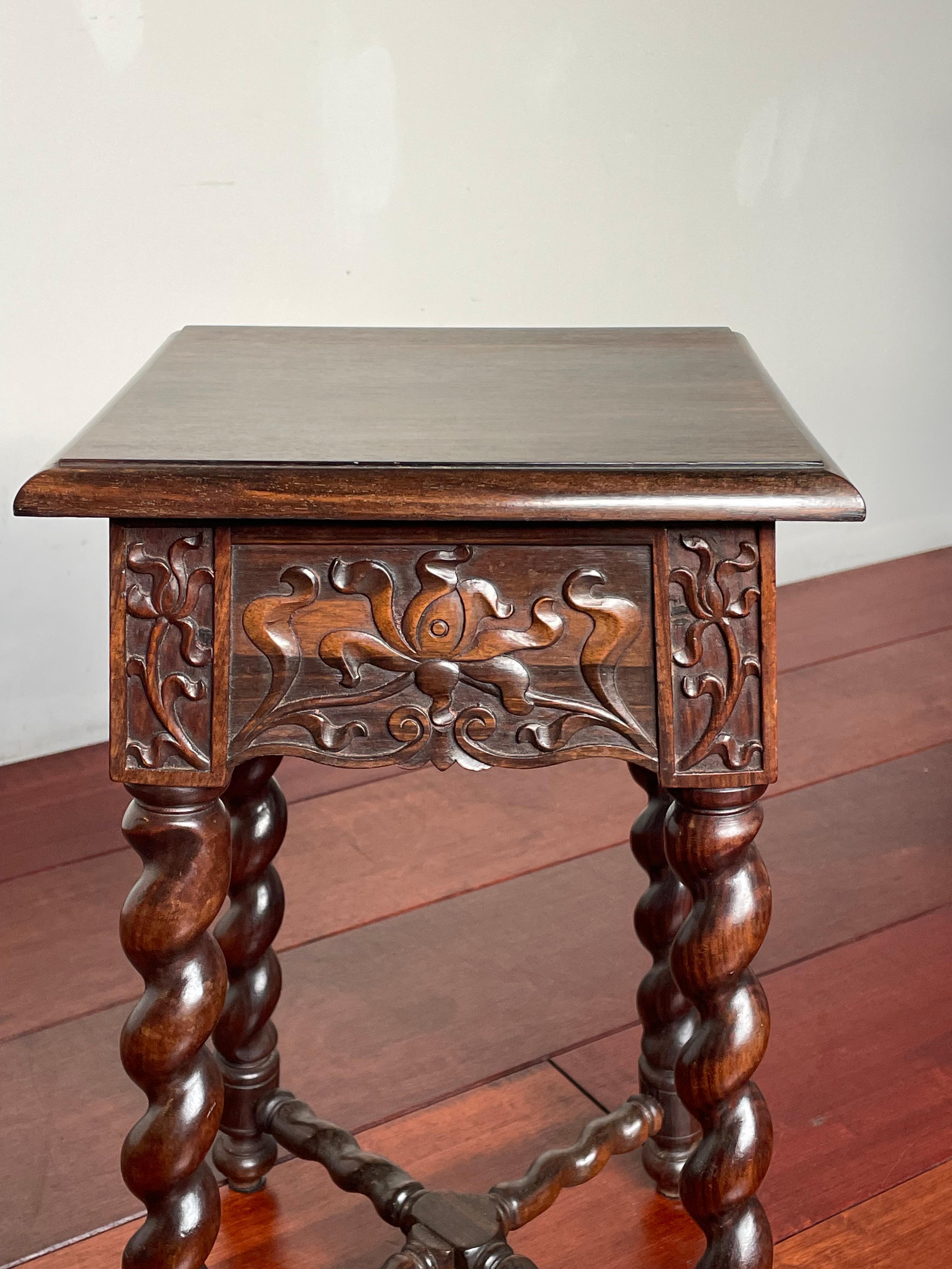 Rare & Exclusive Antique Dutch Colonial Coromandel Wooden End or Side Table 3