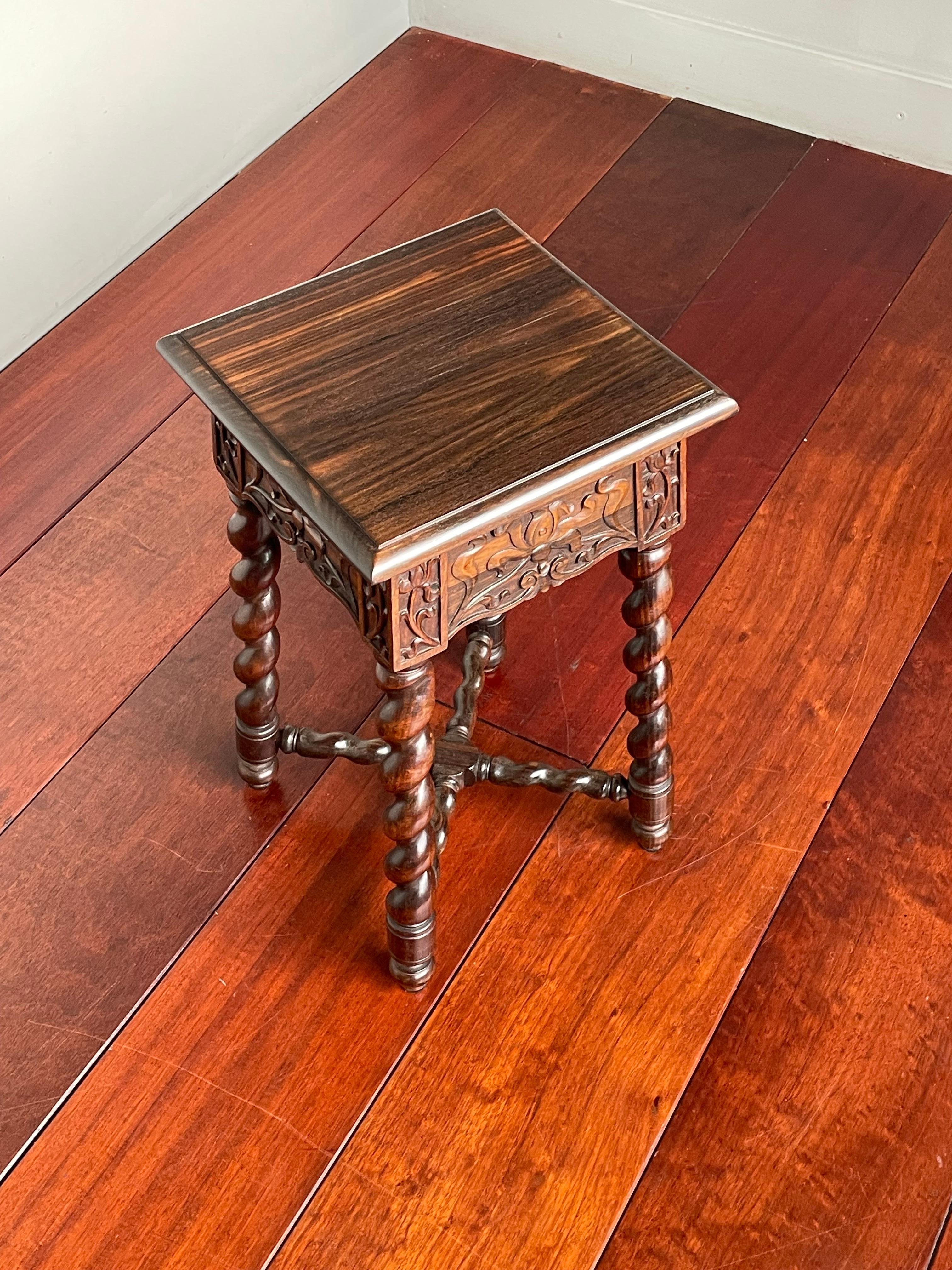 Rare & Exclusive Antique Dutch Colonial Coromandel Wooden End or Side Table 12