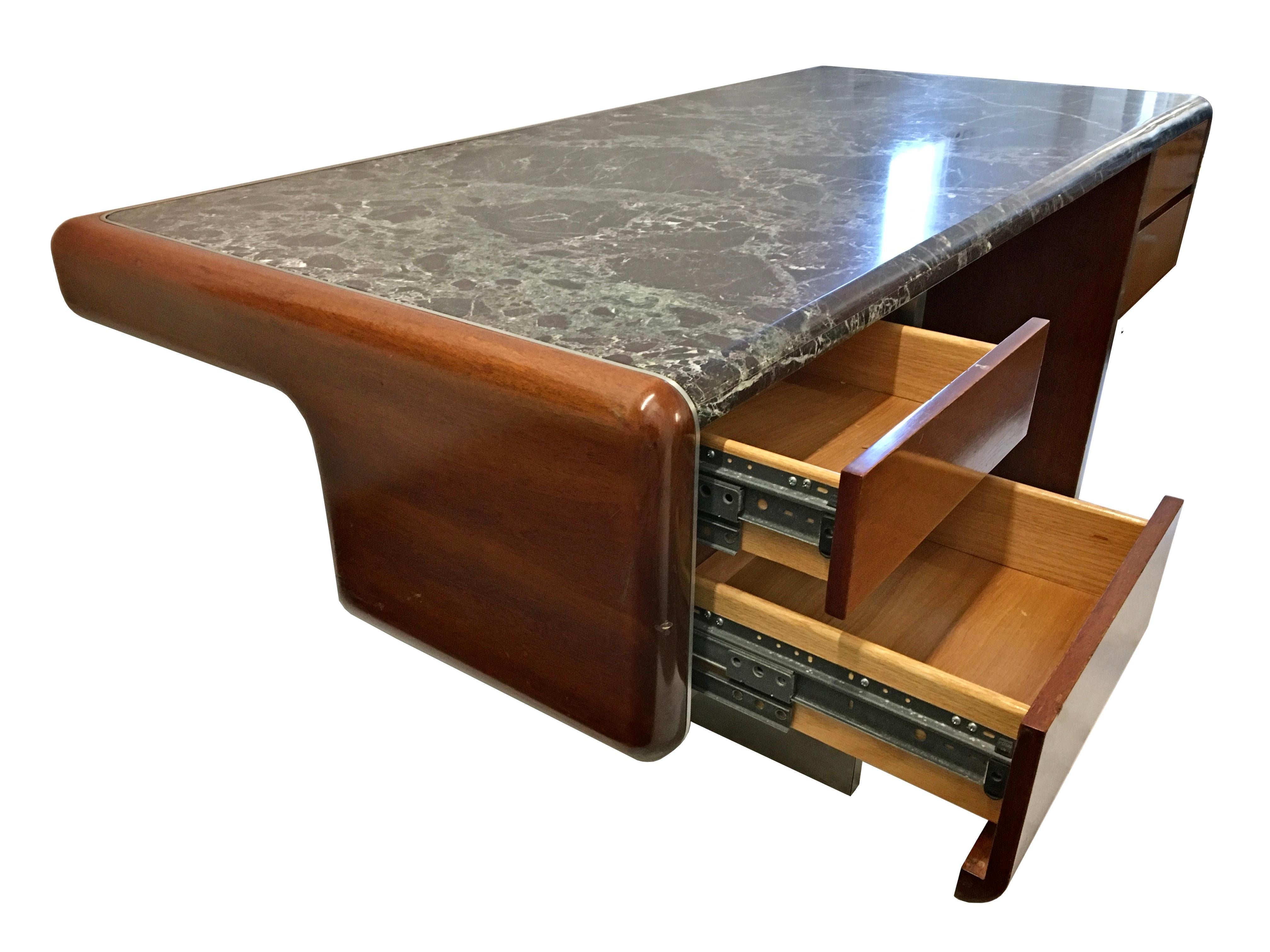 Steel Rare Executive Desk by Vladimir Kagan, USA, 1970s