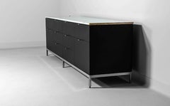 Rare executive sideboard by Florence Knoll in rose aurore marble, 1960s