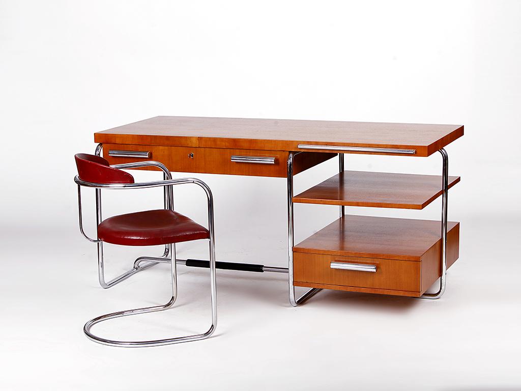 Rare Executive Tubular Steel Desk by Mücke-Melder, 1930s For Sale 10