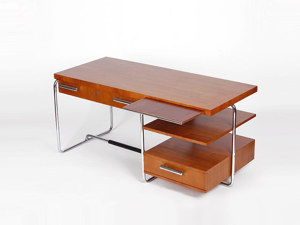 Bauhaus Rare Executive Tubular Steel Desk by Mücke-Melder, 1930s For Sale