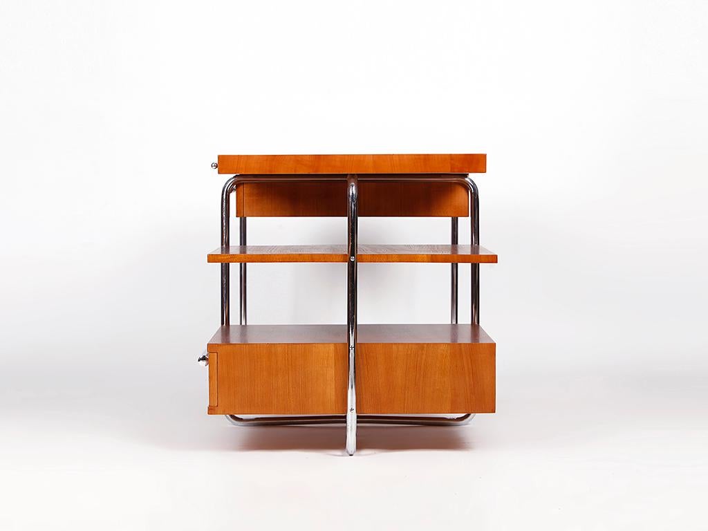 Czech Rare Executive Tubular Steel Desk by Mücke-Melder, 1930s For Sale