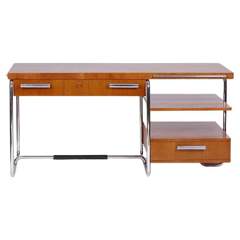 Rare Executive Tubular Steel Desk by Mücke-Melder, 1930s For Sale