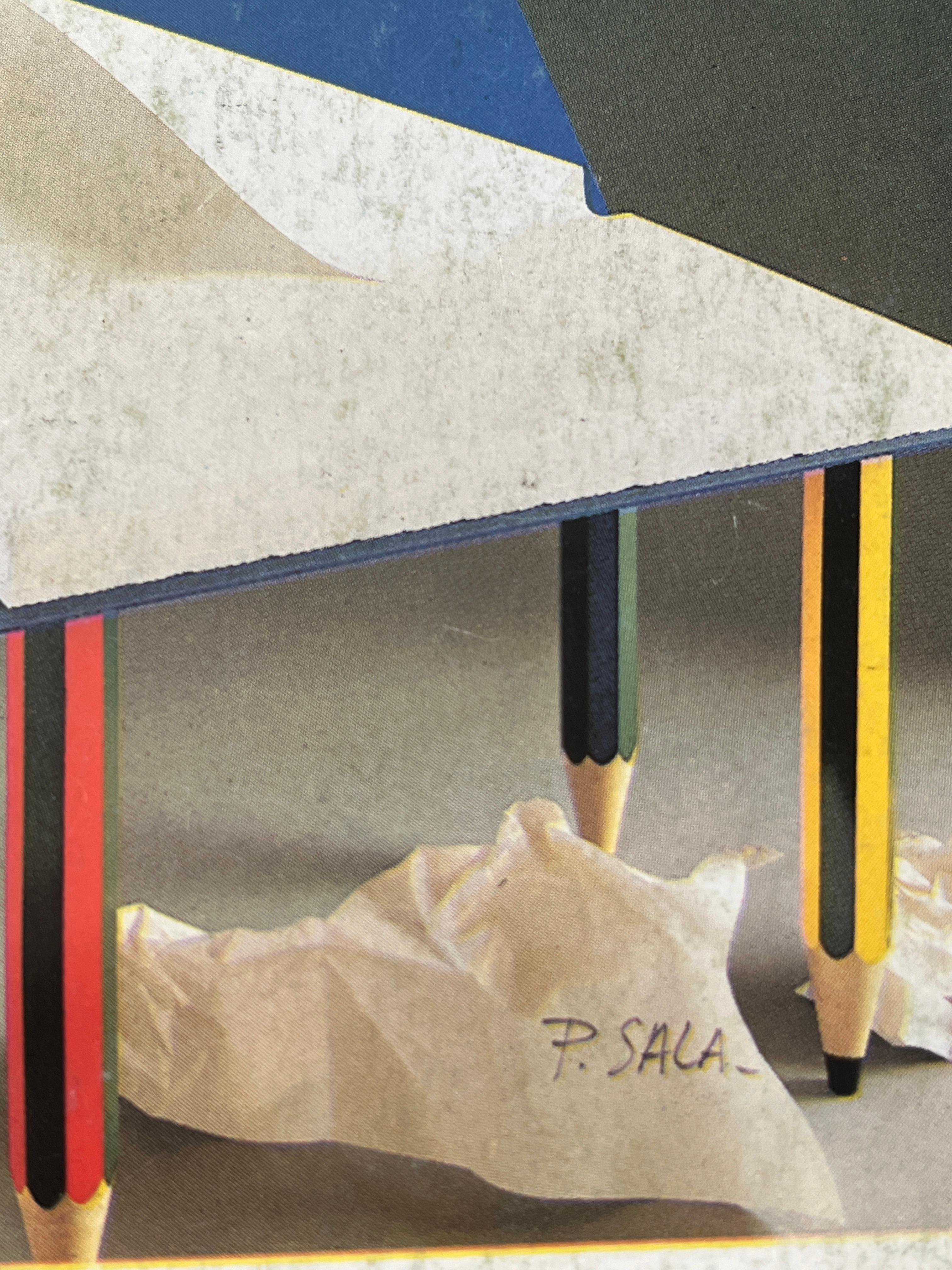 Postmoderne Rare affiche d'exposition signée Pierre Sala en vente