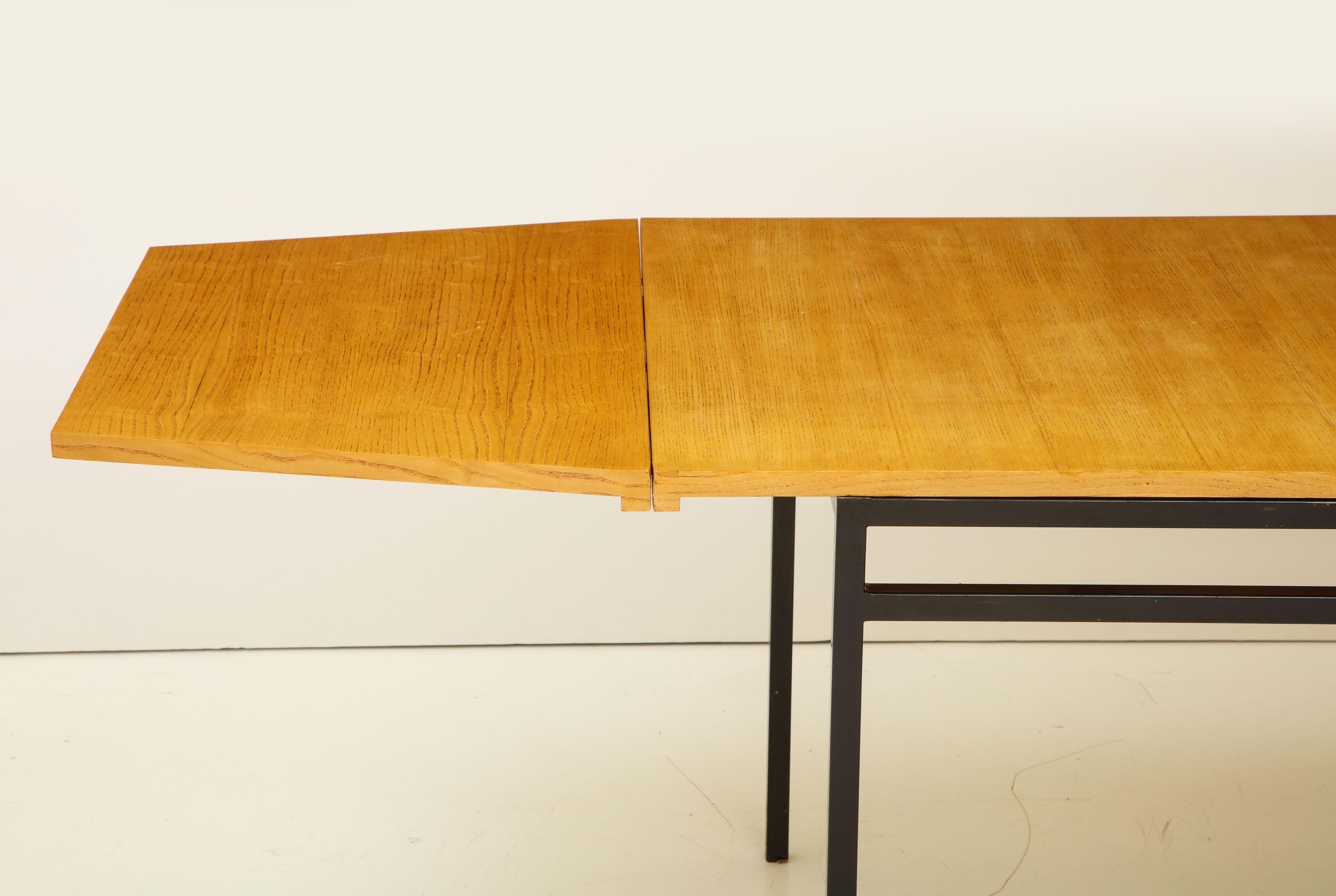 Steel Rare Expandable Dining Room Table by Pierre Guariche and Arp, France, 1960s For Sale
