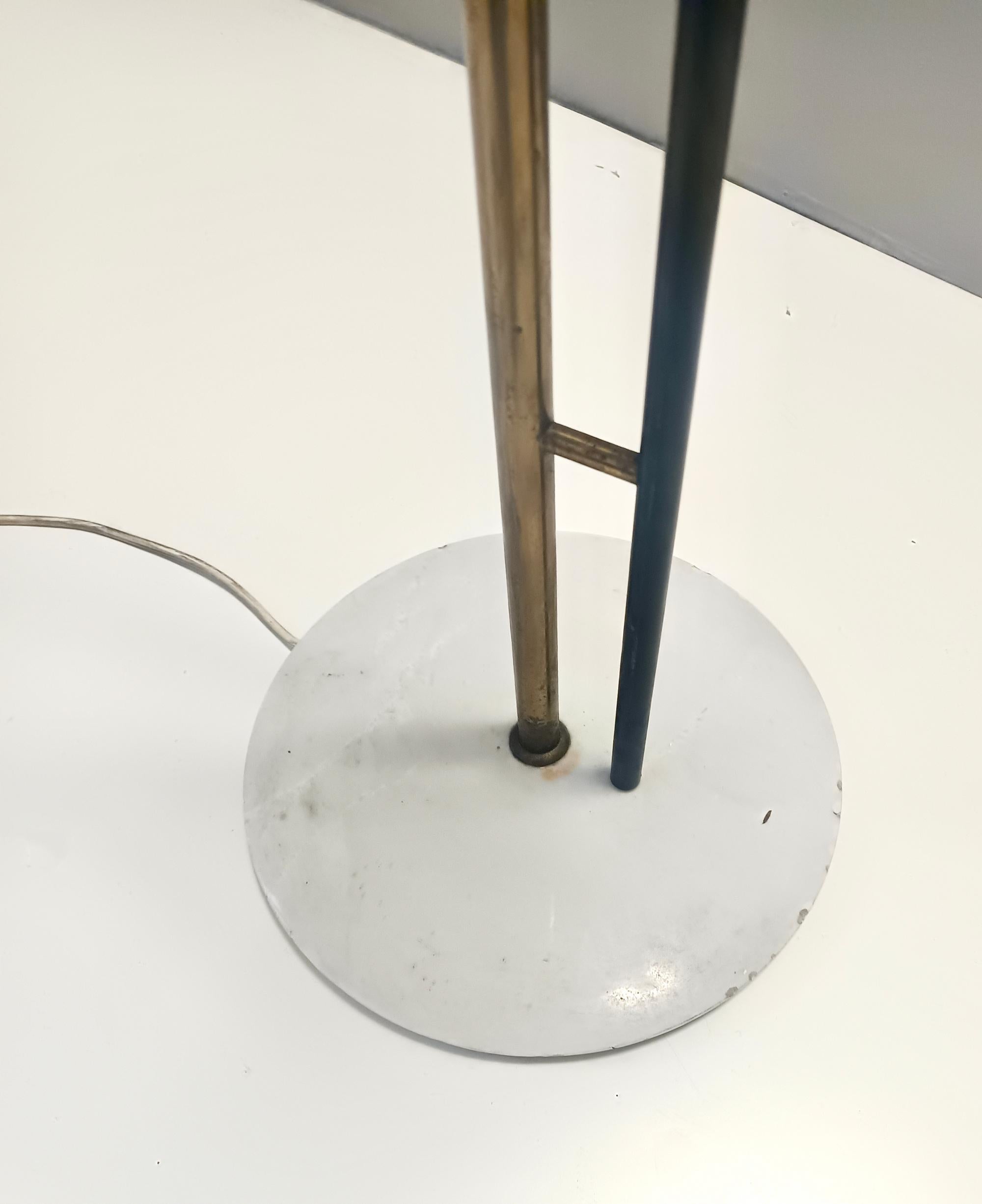 Rare Experimental Brass, Aluminum, and Glass Floor Lamp by Arredoluce, Italy For Sale 6