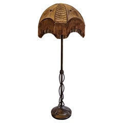 Rare exquisite bronze floor lamp with entwined snakes, early 1900s.