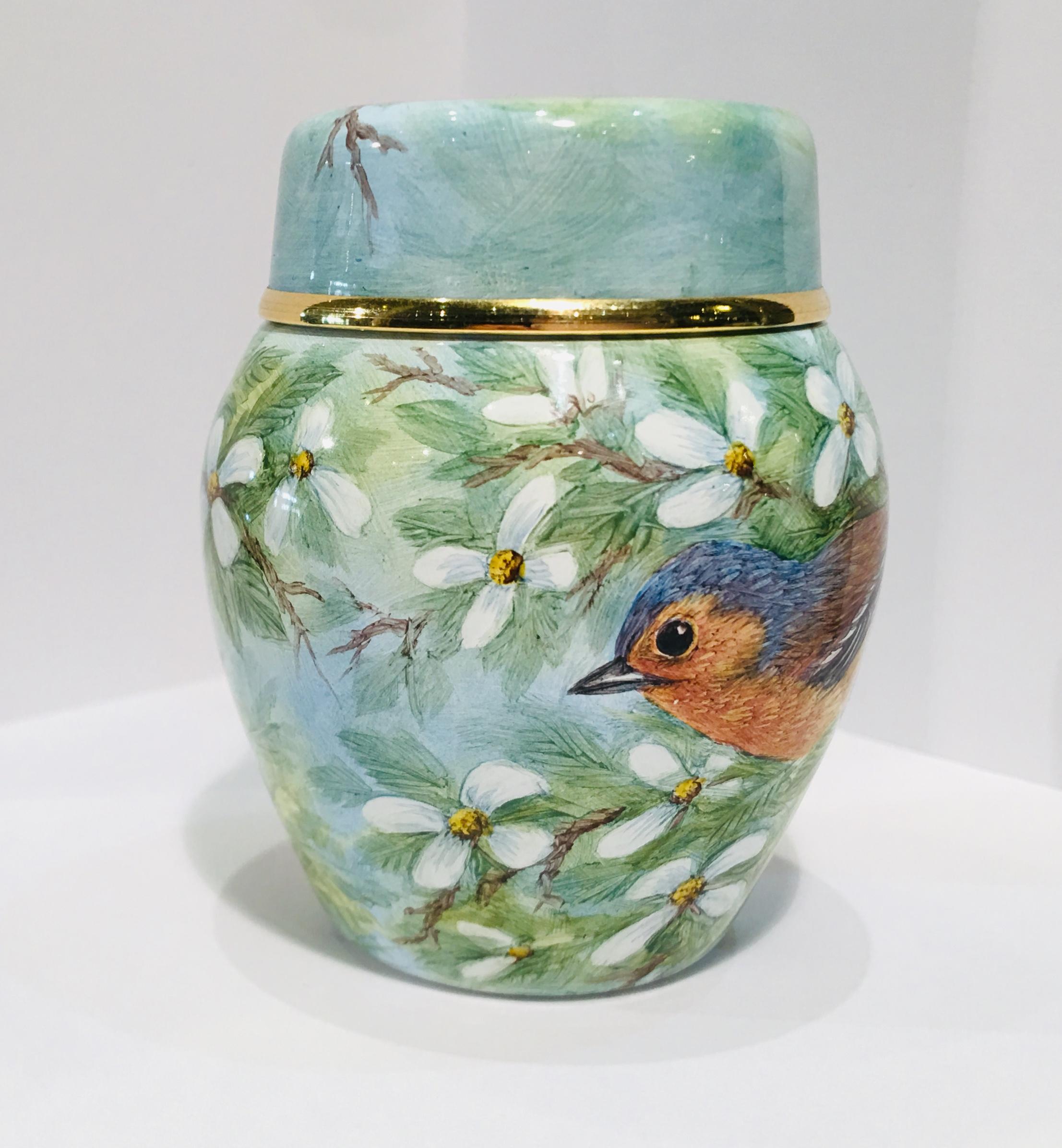 Artisan Rare Exquisite Moorcroft Enamel and Gold Limited Edition Miniature Ginger Jar