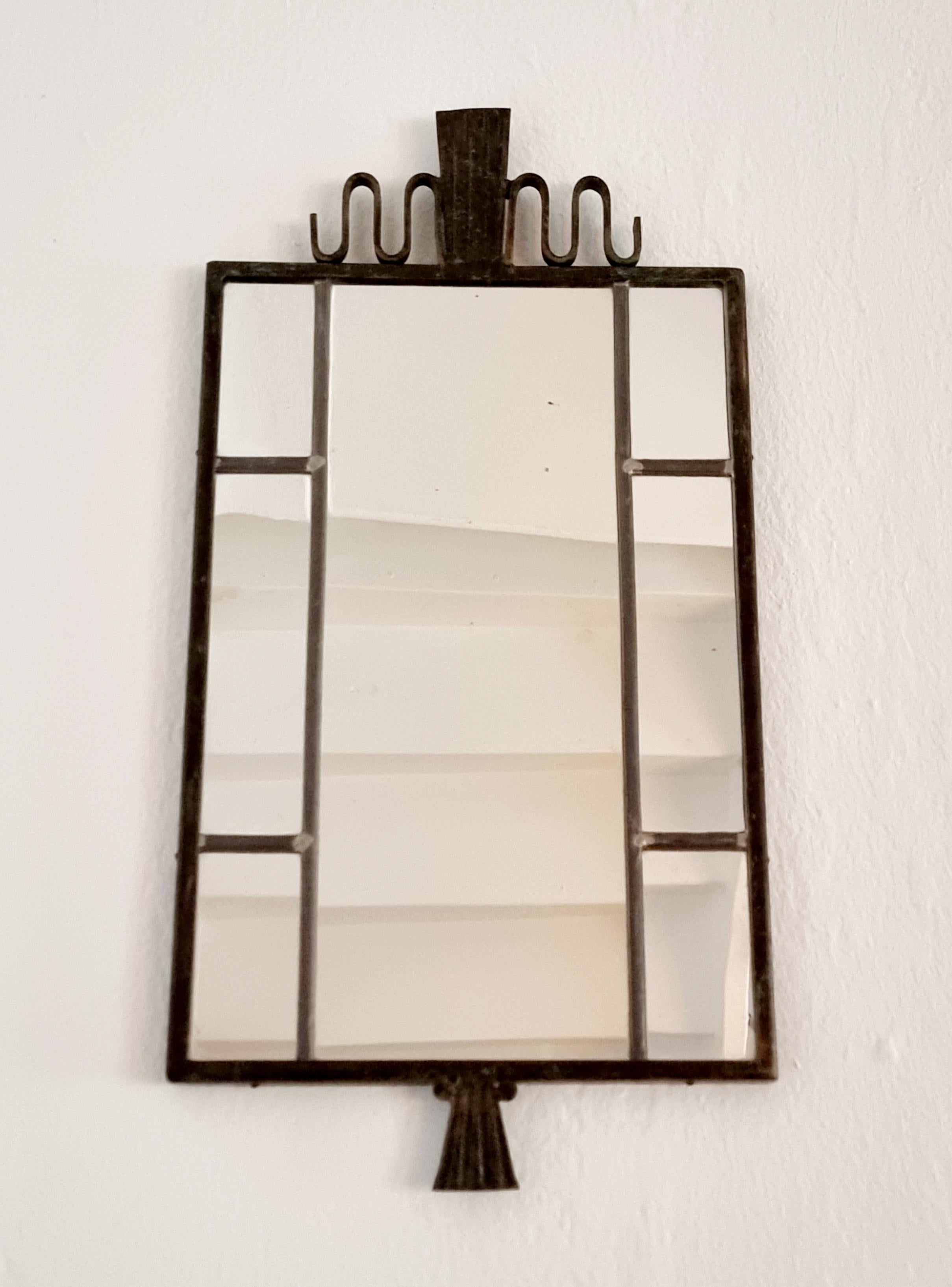 Rare, exquisite Swedish Art Deco mirror by Arvid Böhlmarks. 2