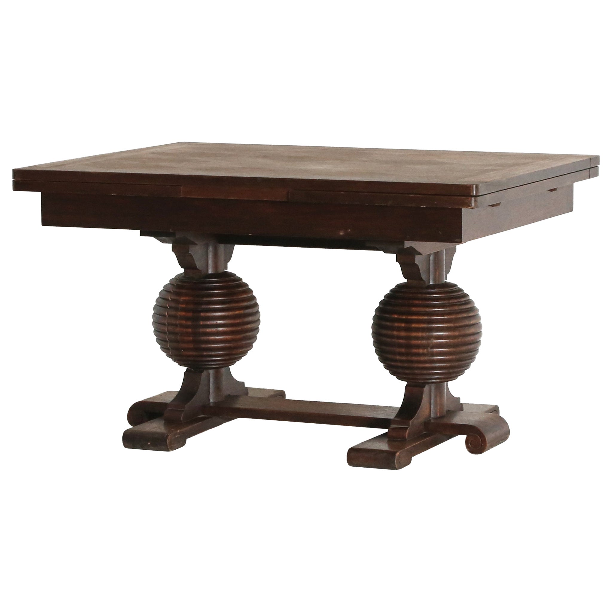 Rare Extendable Dining Table Attributed to Charles Dudouyt, France, 1940s