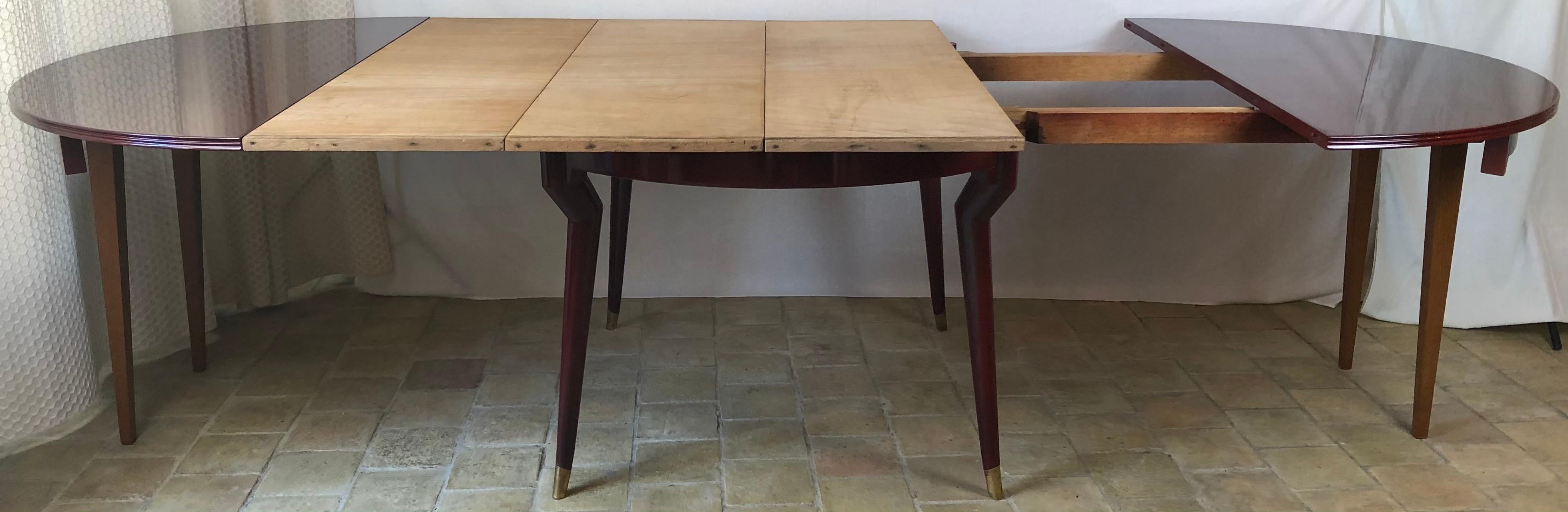 Mid-Century Modern Gio Ponti Extendable Italian Dining Table 