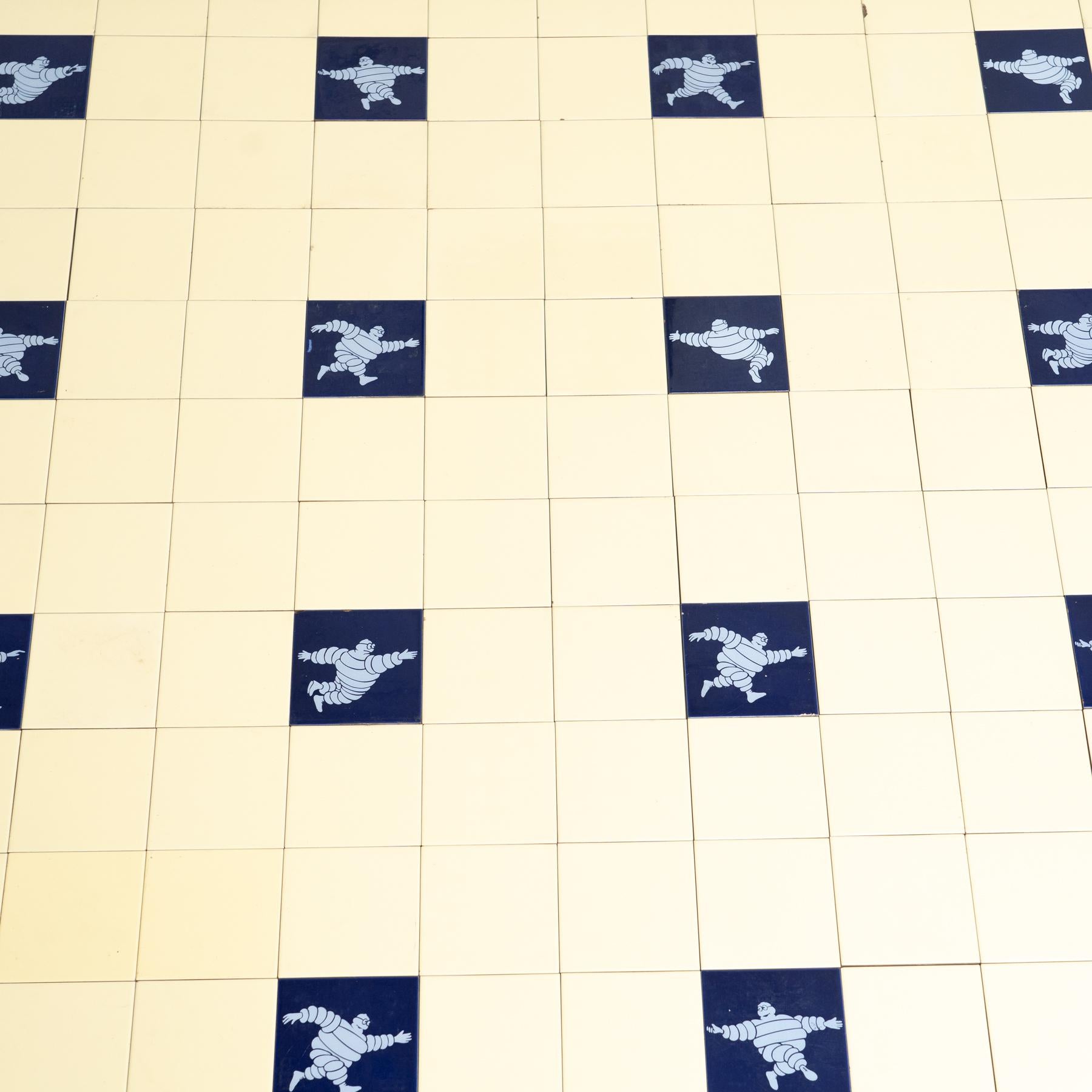 Spanish Rare Extra Extra Large Set of Vintage Michelin Man Tiles, circa 1960 For Sale