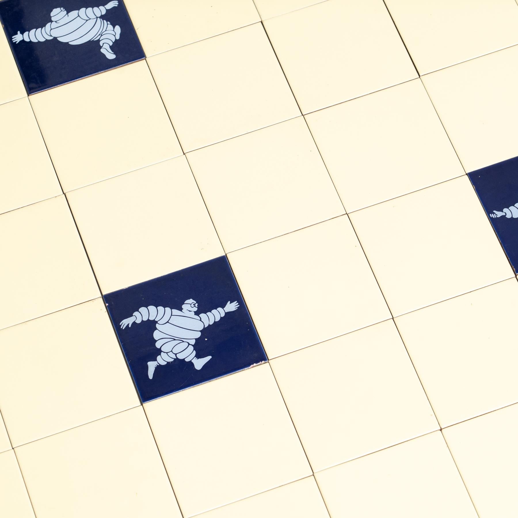 Rare Extra Extra Large Set of Vintage Michelin Man Tiles, circa 1960 In Good Condition For Sale In Barcelona, ES