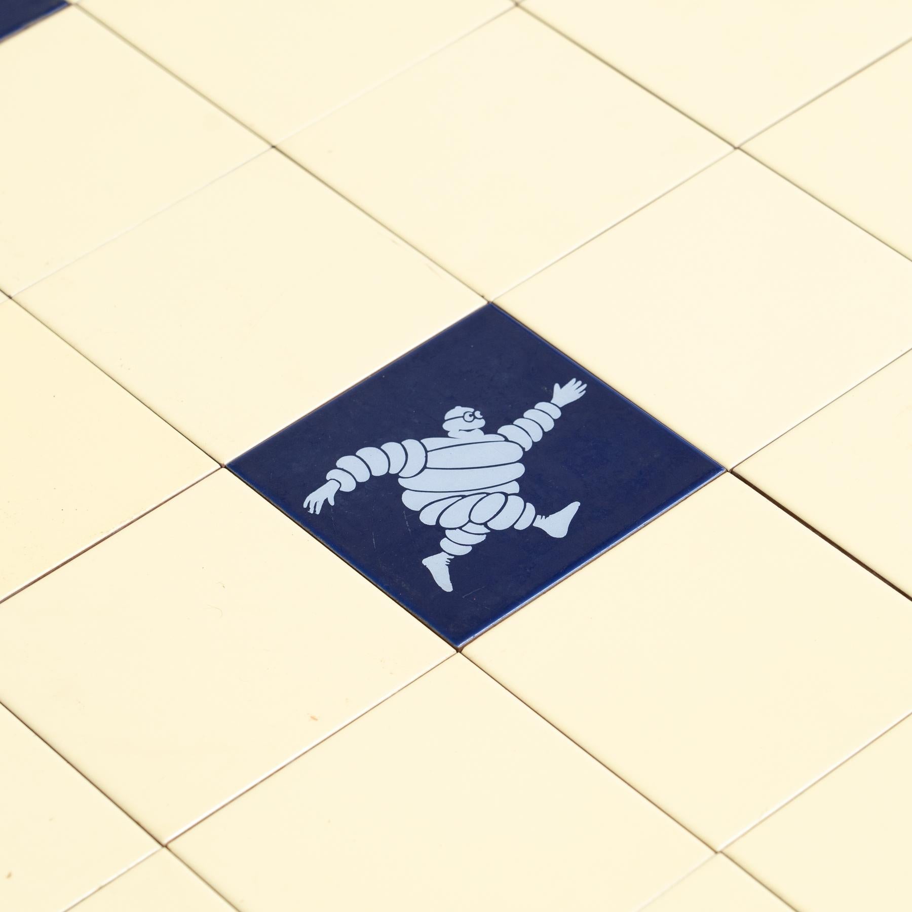 Mid-20th Century Rare Extra Extra Large Set of Vintage Michelin Man Tiles, circa 1960 For Sale