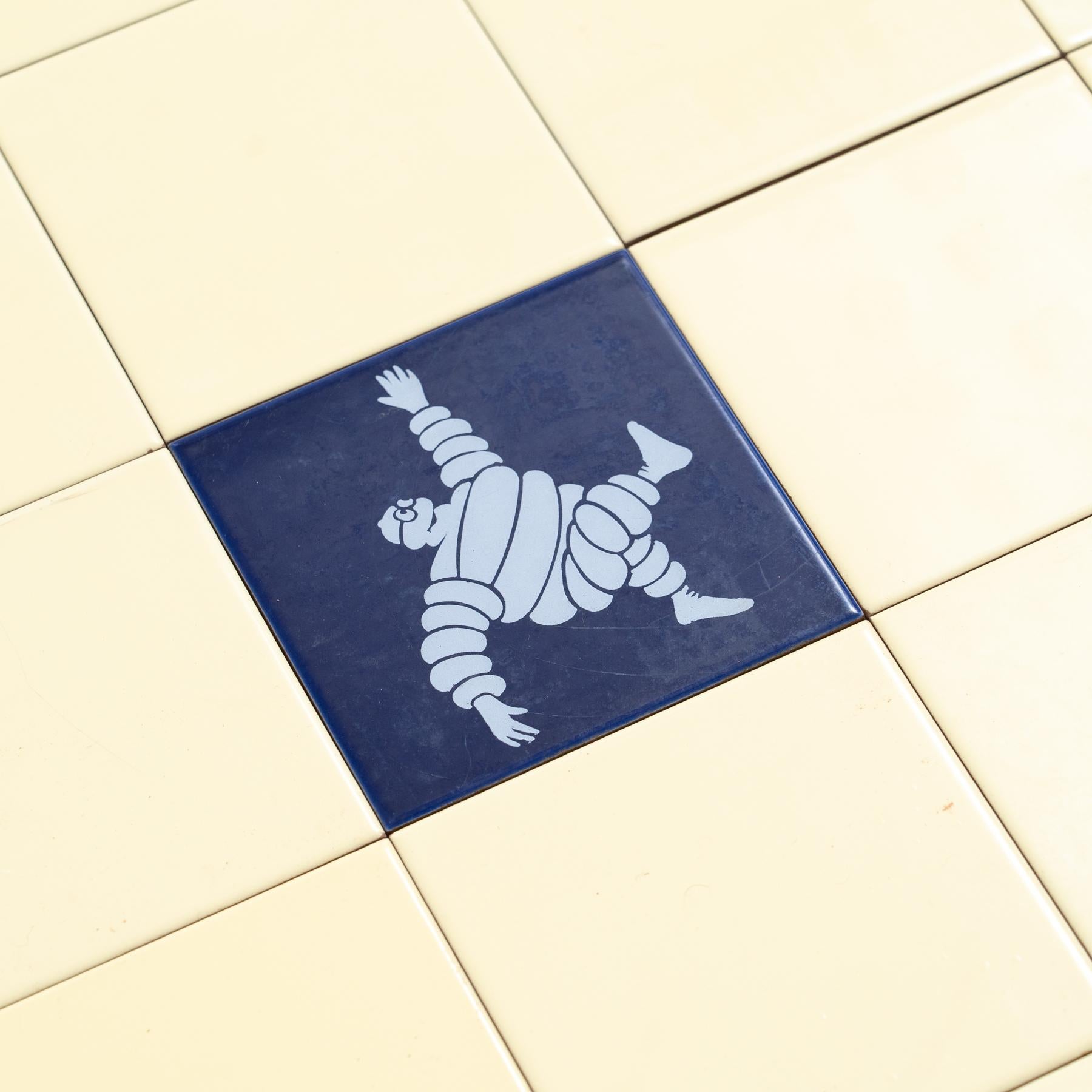 Rare Extra Extra Large Set of Vintage Michelin Man Tiles, circa 1960 For Sale 1