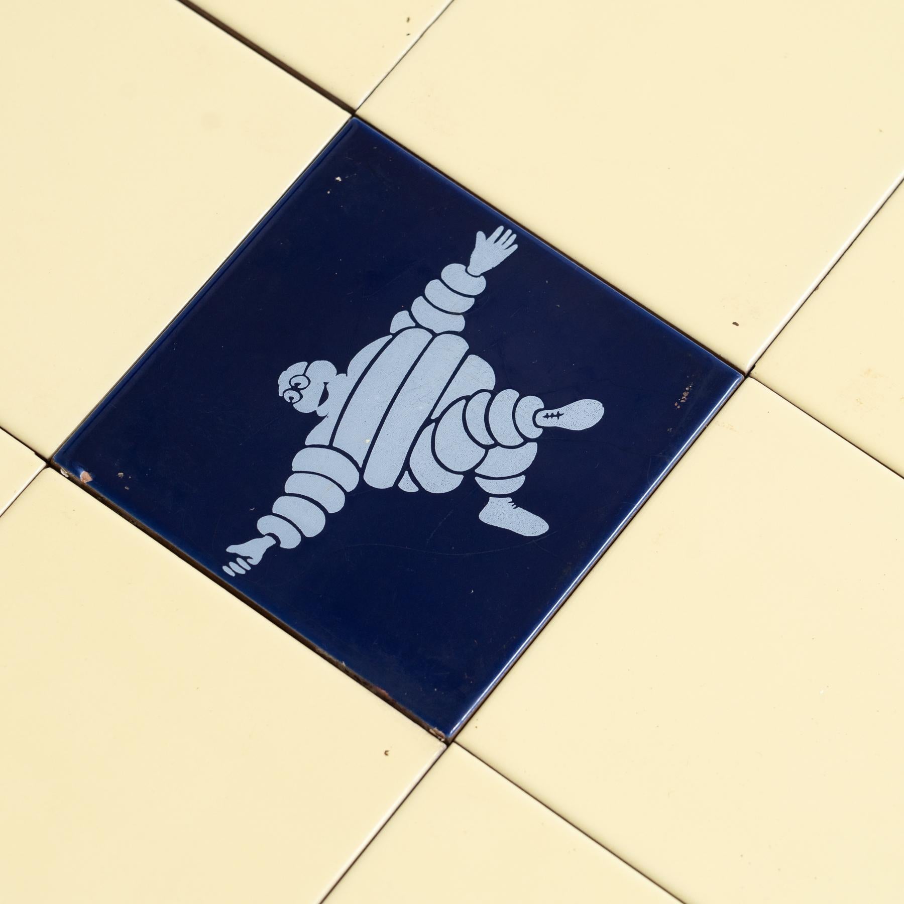 Rare Extra Extra Large Set of Vintage Michelin Man Tiles, circa 1960 For Sale 2