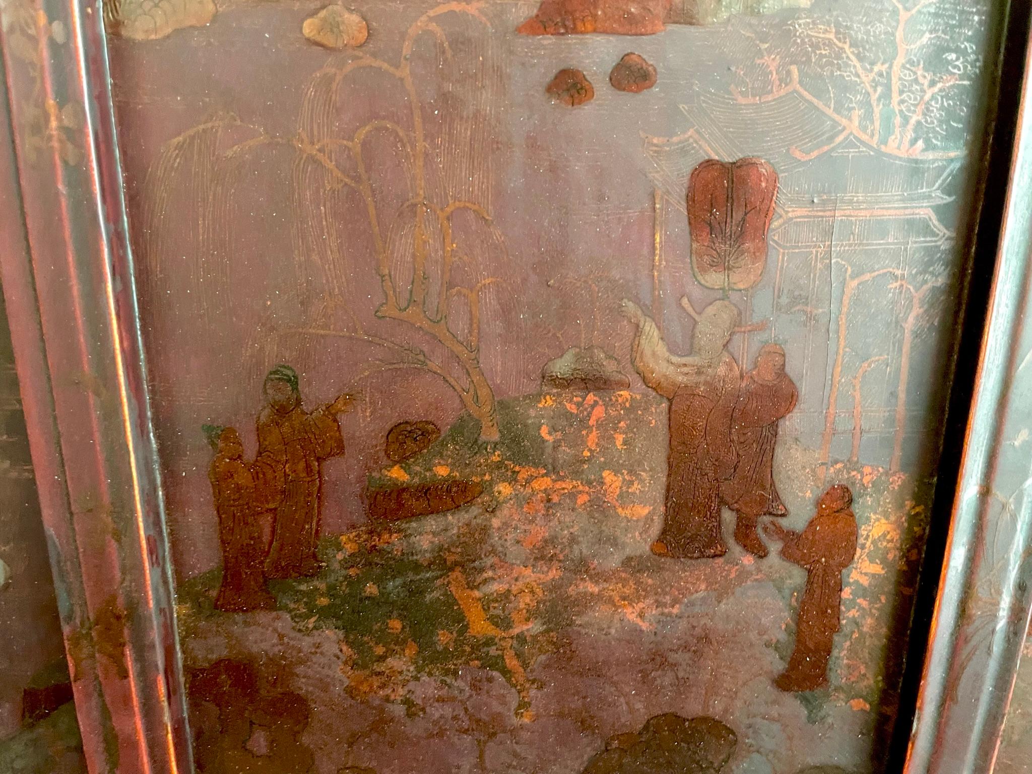 Rare malle extra-large en cuir peint chinois du 19ème siècle en vente 7