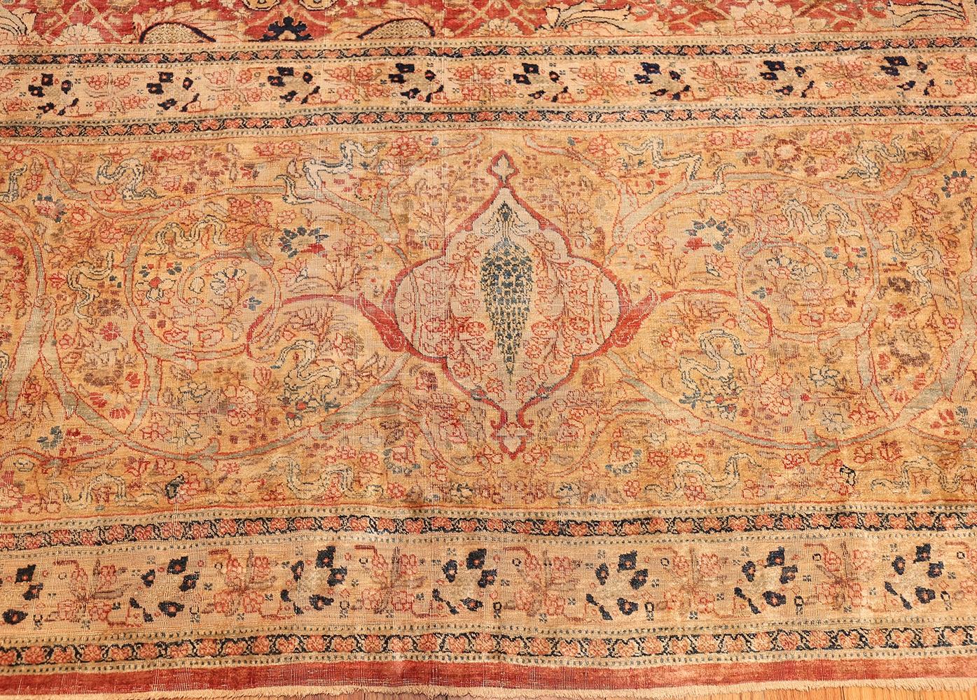 Finely Woven Large Oversized Antique Persian Silk Tabriz Haji Jalili Rug, Country of Origin / Rug Type: Persian Rugs, Circa Date: Late 19th Century. Size: 15 ft 8 in x 24 ft 6 in (4.78 m x 7.47 m)

Like so many other beautiful Tabriz pieces, this