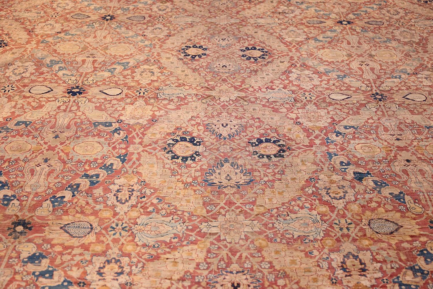 19th Century Antique Persian Silk Tabriz by Haji Jalili. 15 ft 8 in x 24 ft 6 in For Sale